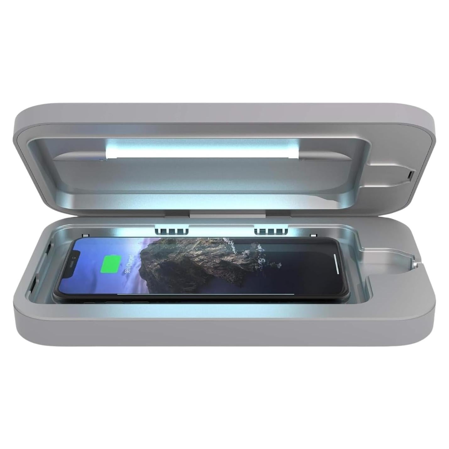 Desinfectante y Cargador Inalámbrico UV-C PhoneSoap Gris