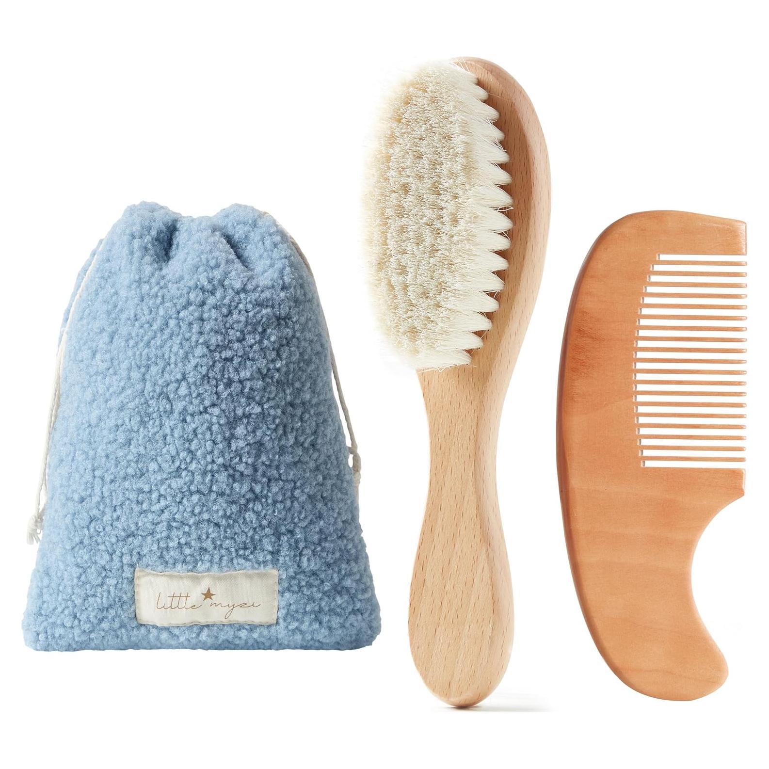 Juego de Cepillos y Peine para Bebés MYZI - Natural y Suave