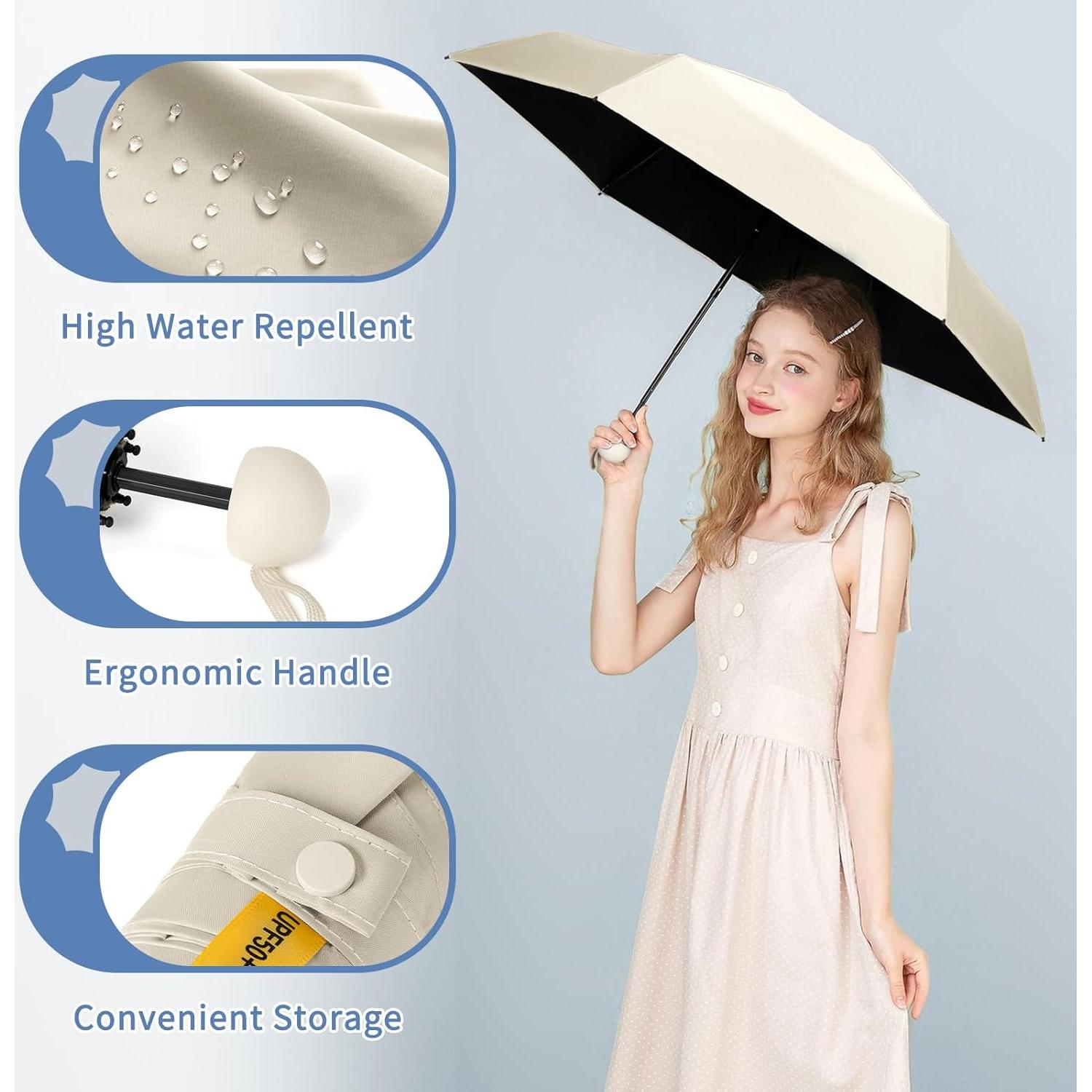 Paraguas Compacto Portátil Yoobure Mini 102.1 cm UV y Lluvia