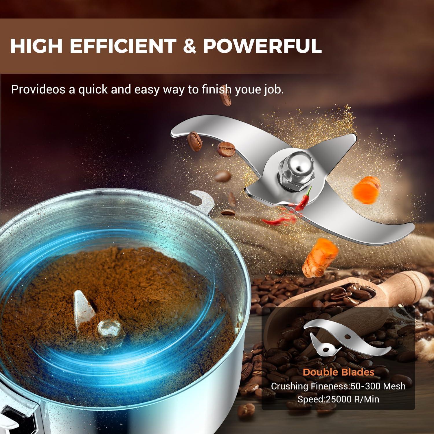 Molino de Granos Eléctrico LEEVOT 150g 650W Acero Inoxidable