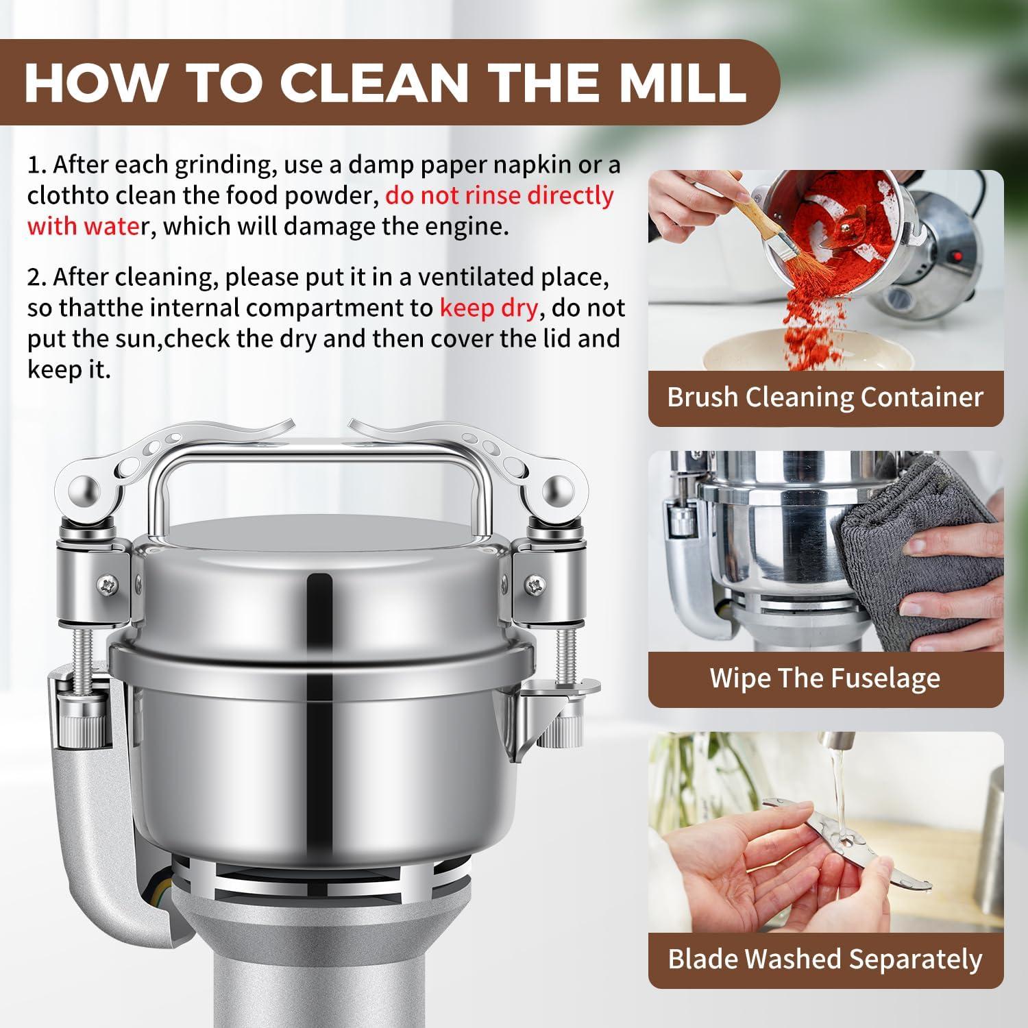 Molino de Granos Eléctrico LEEVOT 150g 650W Acero Inoxidable