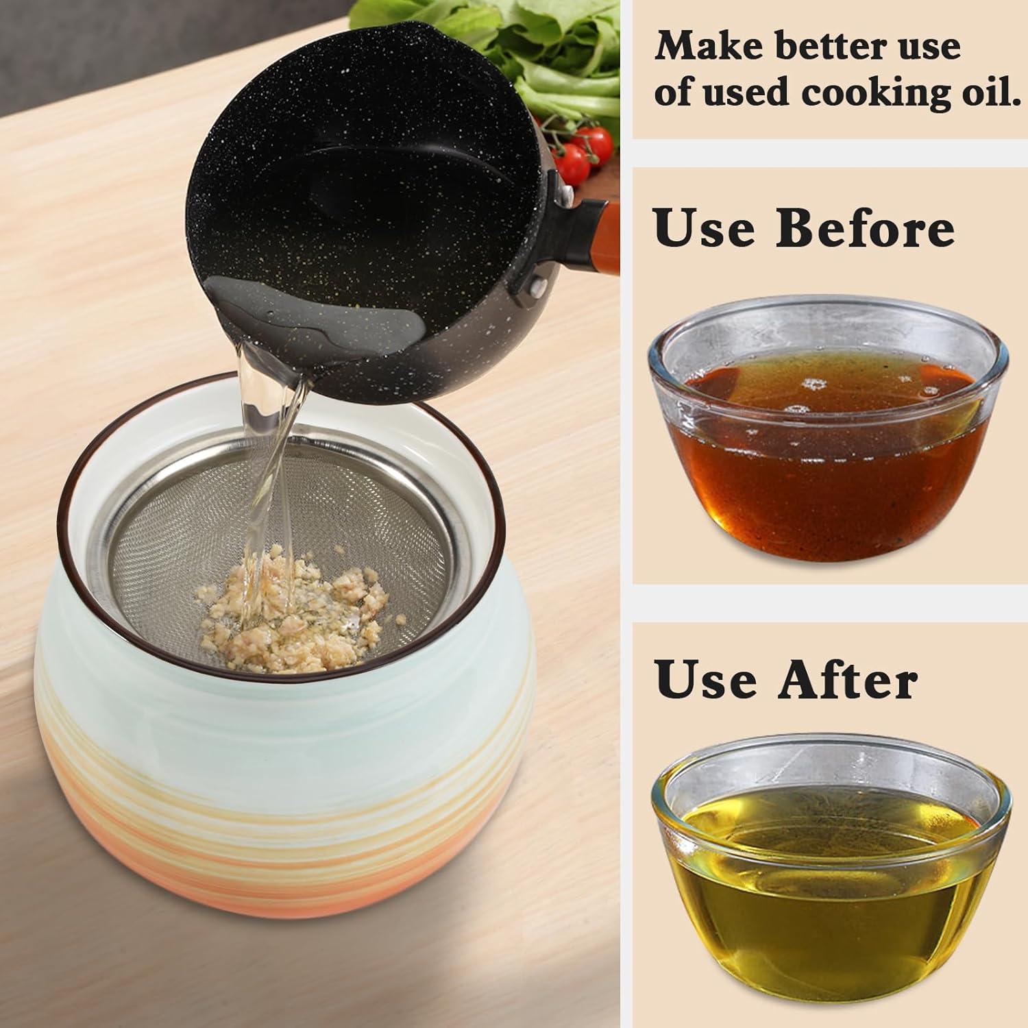 Contenedor de grasa de tocino Koythin 652 ml con colador