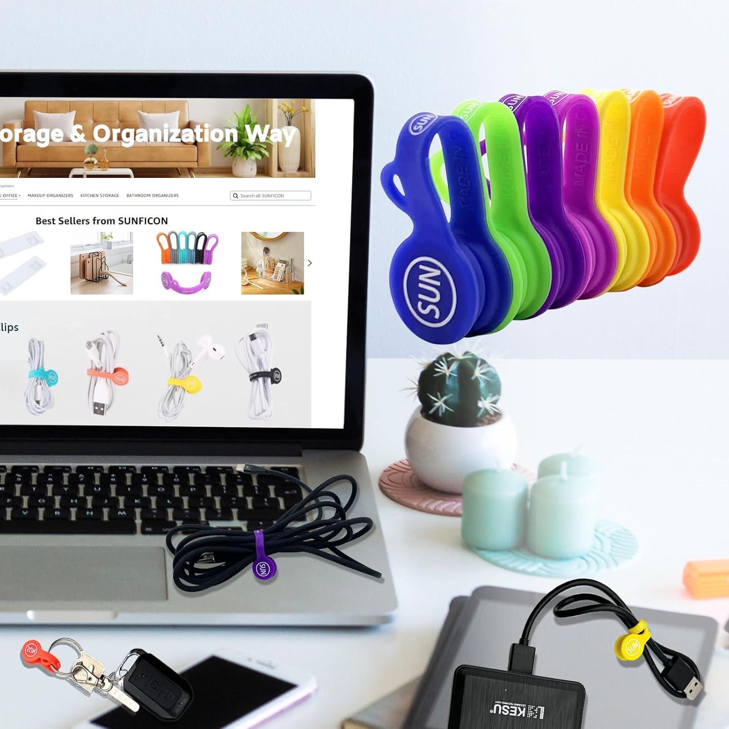 Clips Magnéticos para Cables SUNFICON 7 Piezas Silicona