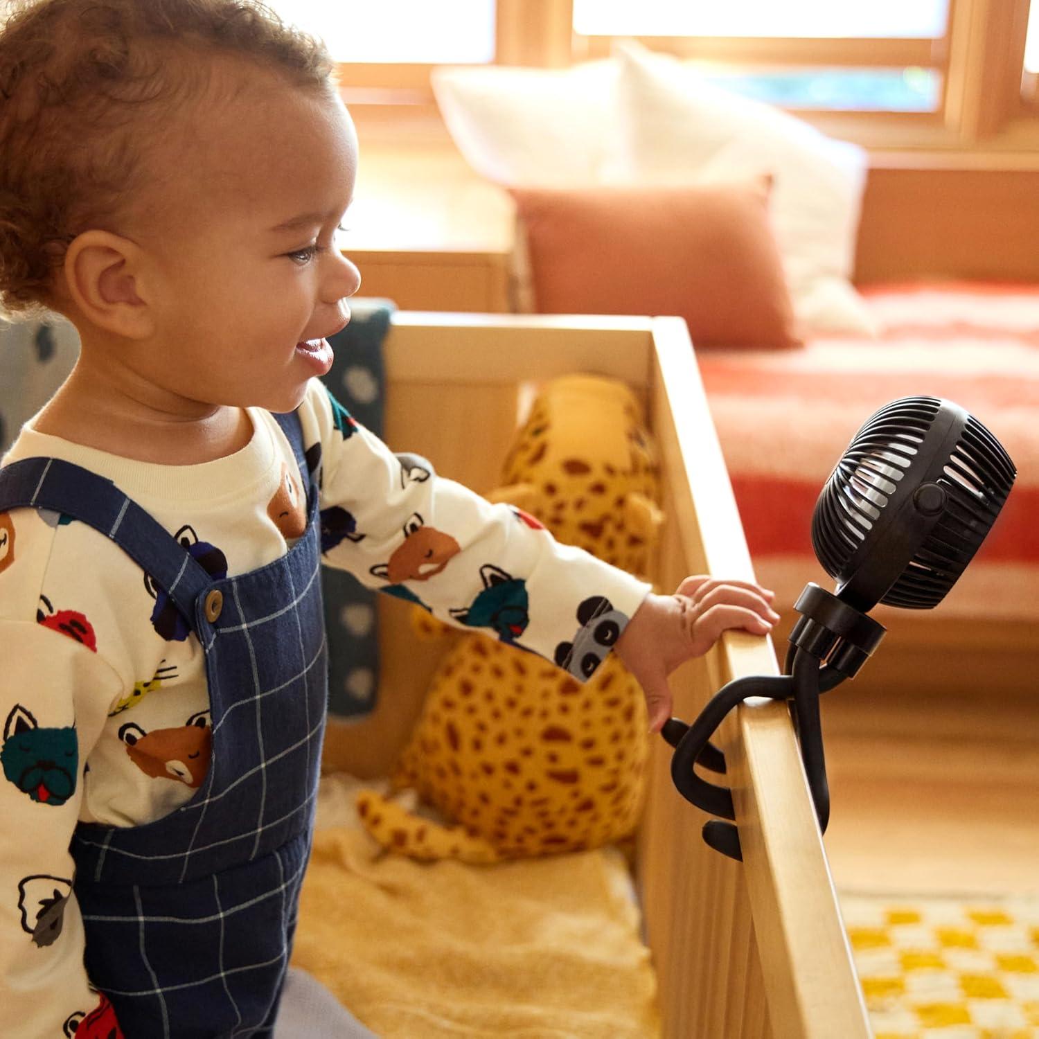 Ventilador Portátil Munchkin para Bebés - 4 Velocidades, Negro