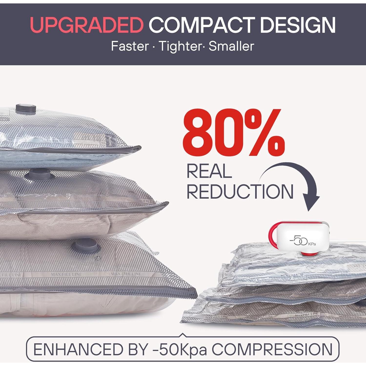 Bolsas de Almacenamiento al Vacío VMstr 9 Pzas con Bomba Eléctrica