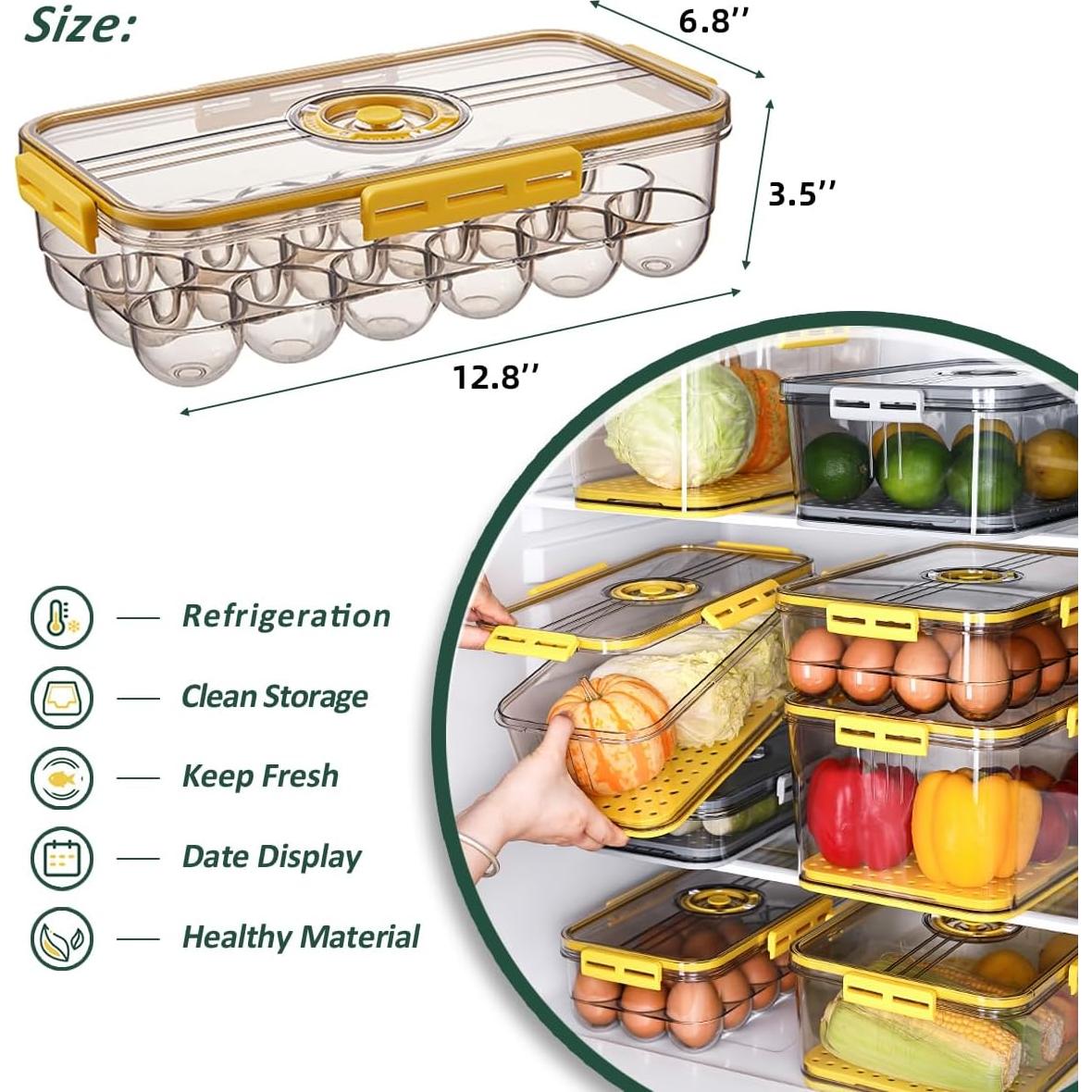 Soporte de Huevos CottonColors Amarillo - 18 Contenedores Apilables