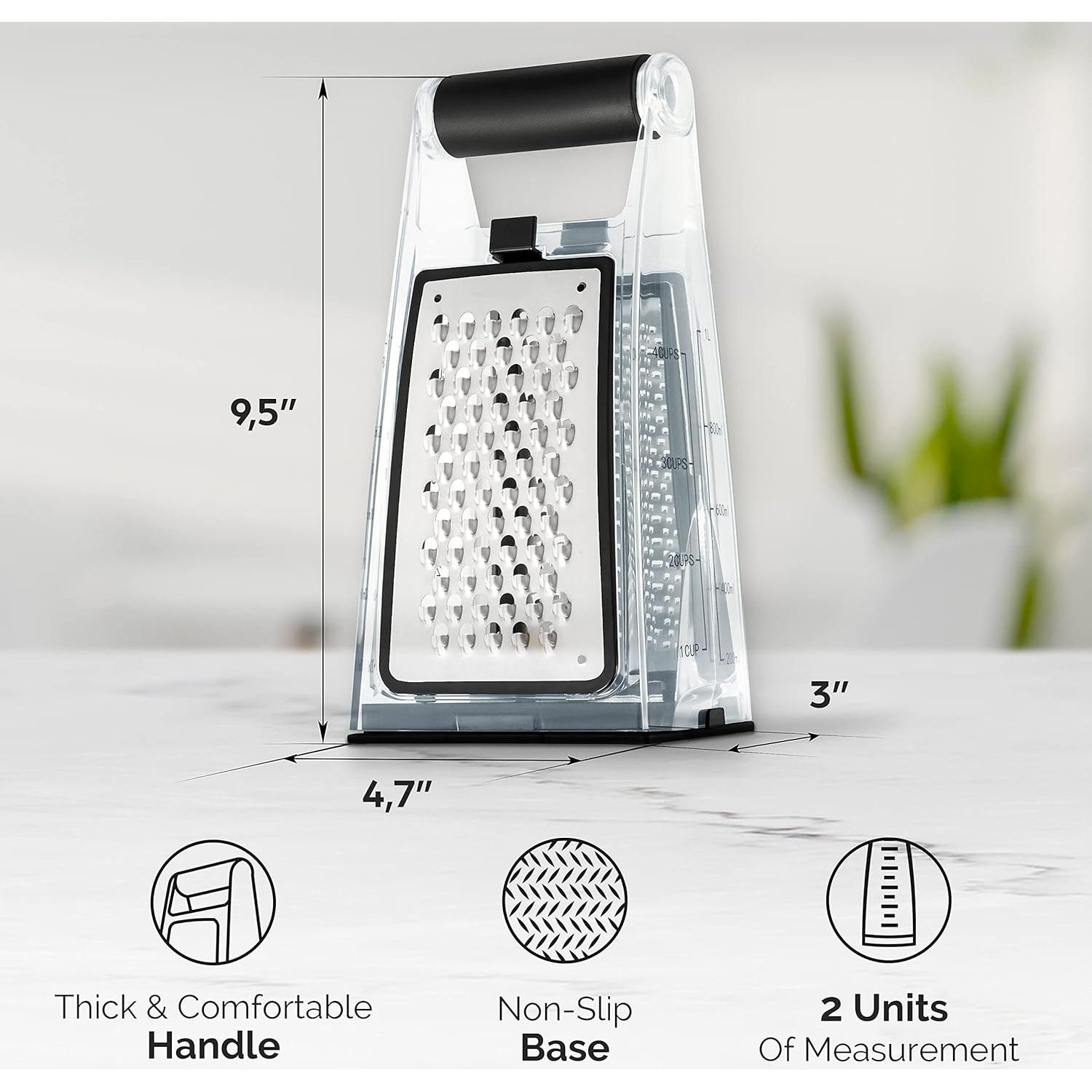 Rallador de Queso Unido con Contenedor y Pelador - Acero Inoxidable