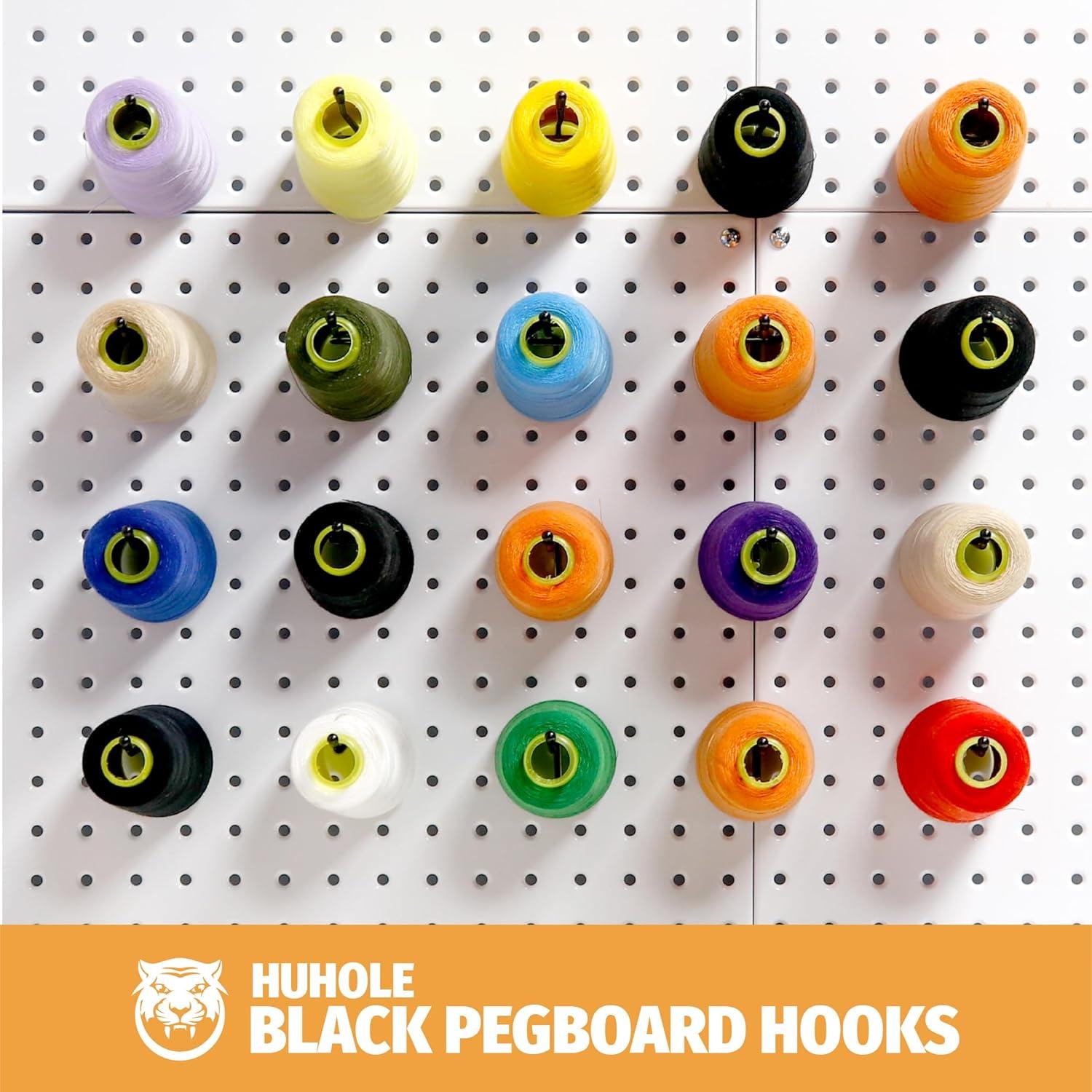 Ganchos de Tablero de Clavos HUHOLE 10 cm Negro 25PC Alta Resistencia