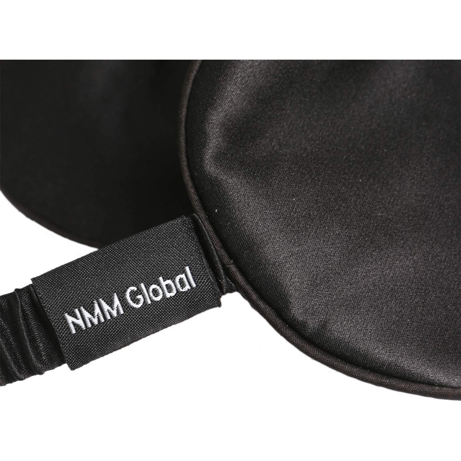 Máscara de Sueño de Seda Natural NMM Global - Unisex, Color Negro