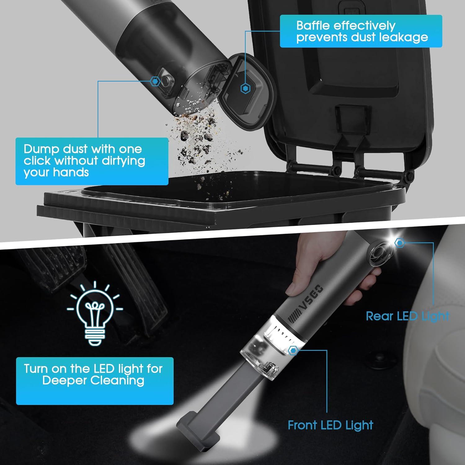 Aspiradora de Coche Inalámbrica VSGO V-EB02-S1E 17000Pa 5 en 1