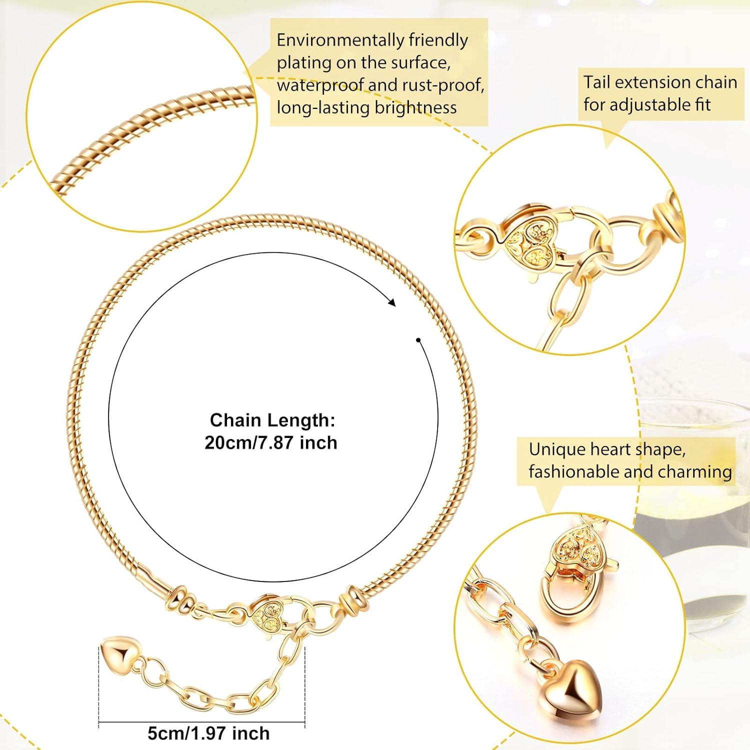 Pulsera de Cadena Ajustable Junkin con Cierre Corazón 20 cm