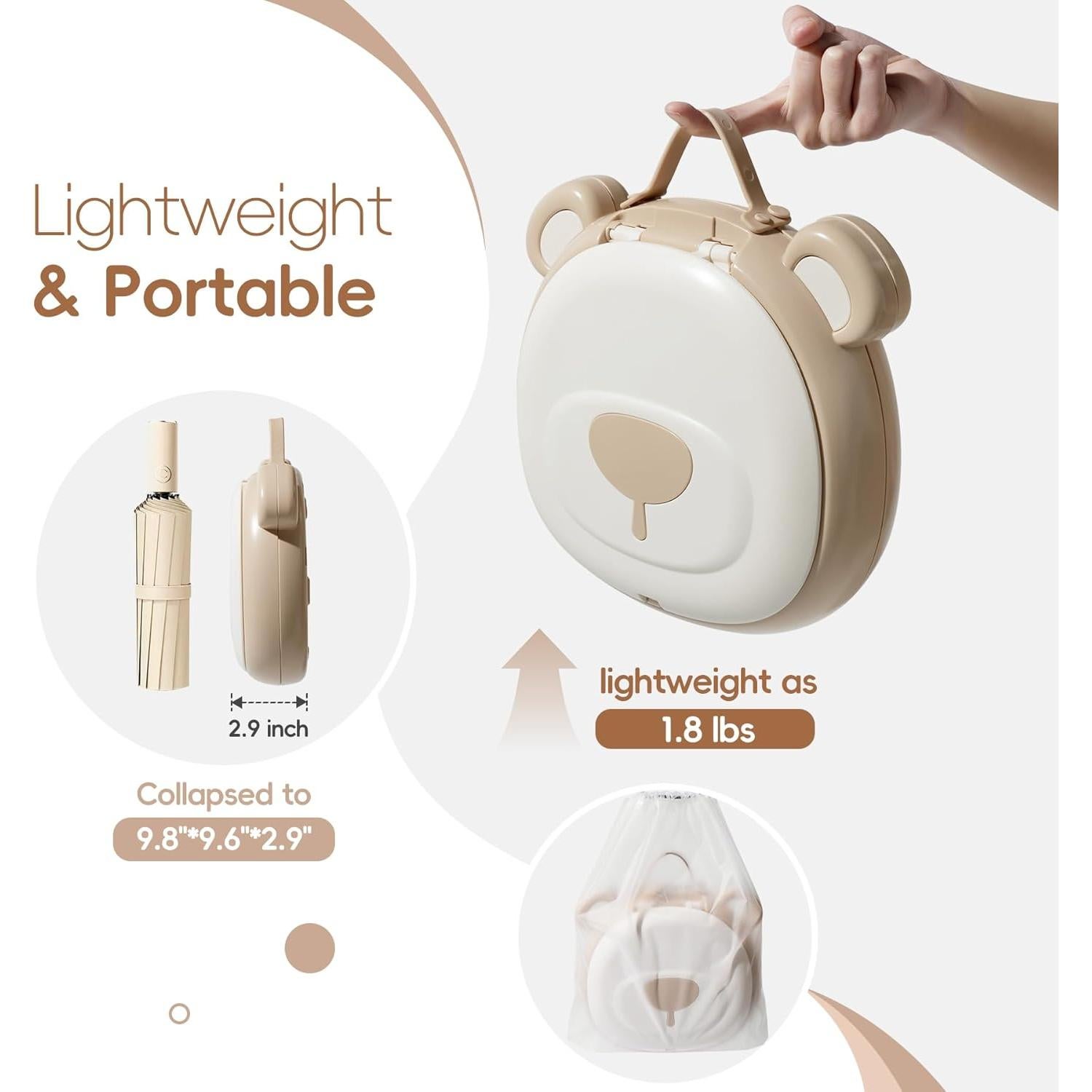 Asiento de Inodoro Plegable AKIMRABY para Niños - Portátil y Ligero