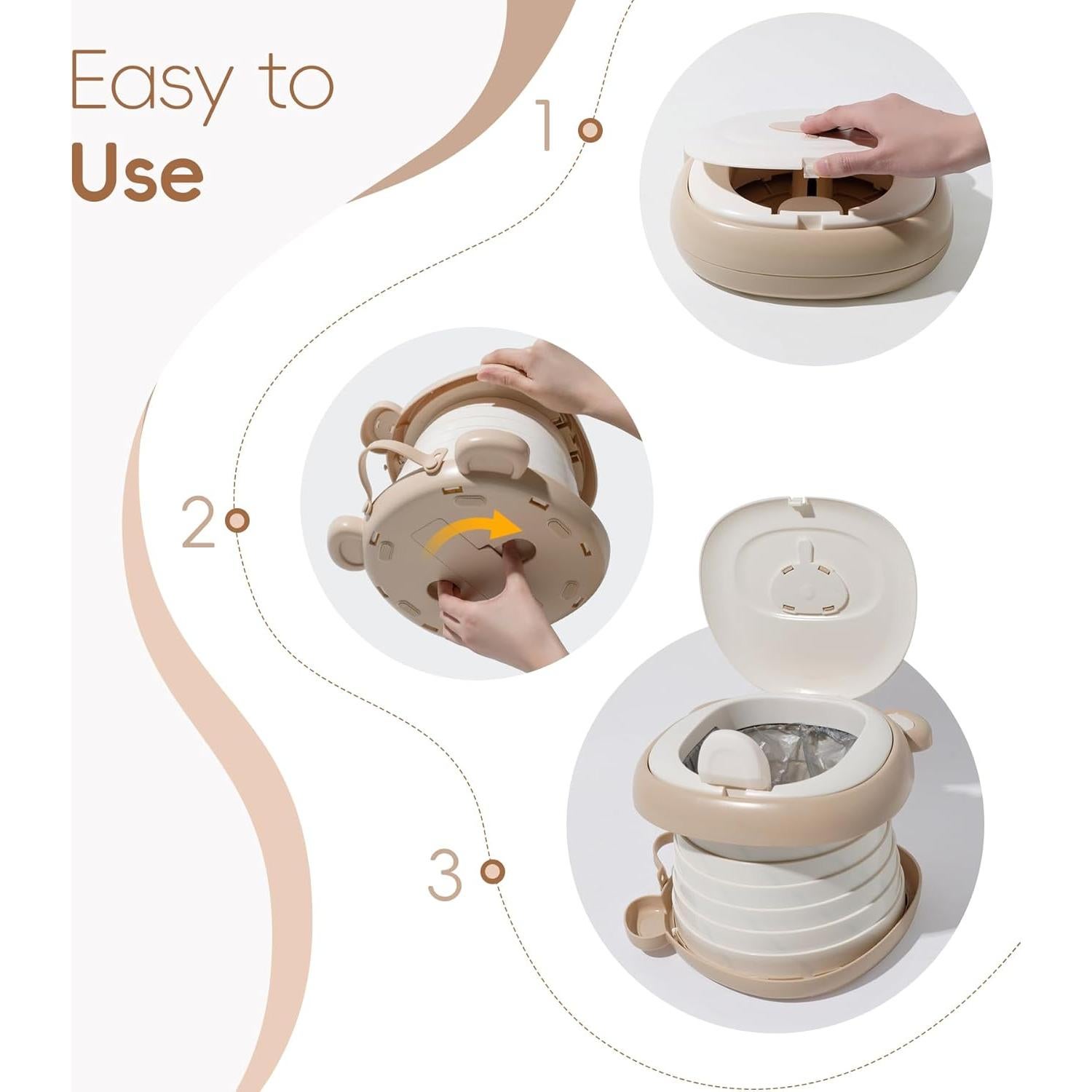 Asiento de Inodoro Plegable AKIMRABY para Niños - Portátil y Ligero