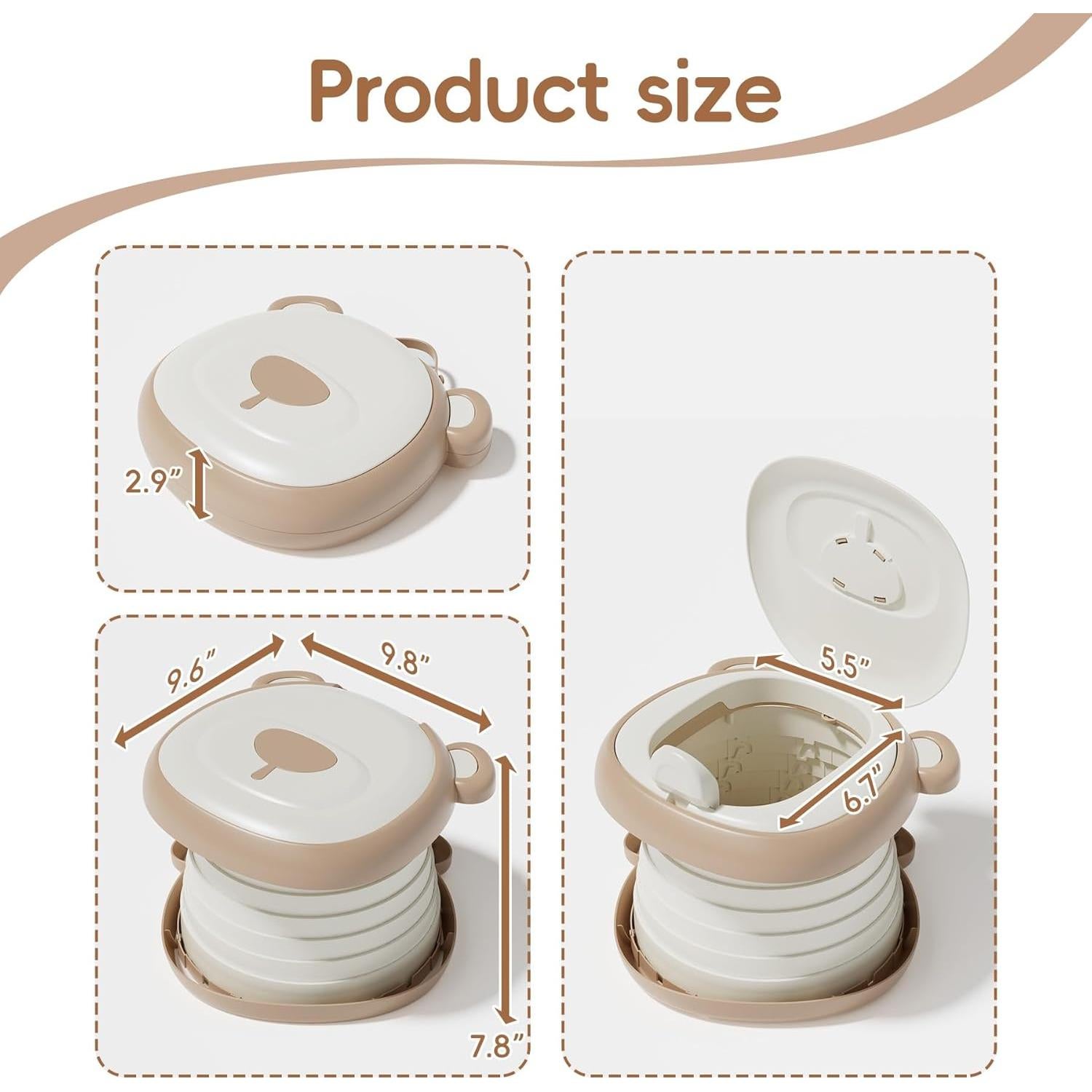 Asiento de Inodoro Plegable AKIMRABY para Niños - Portátil y Ligero