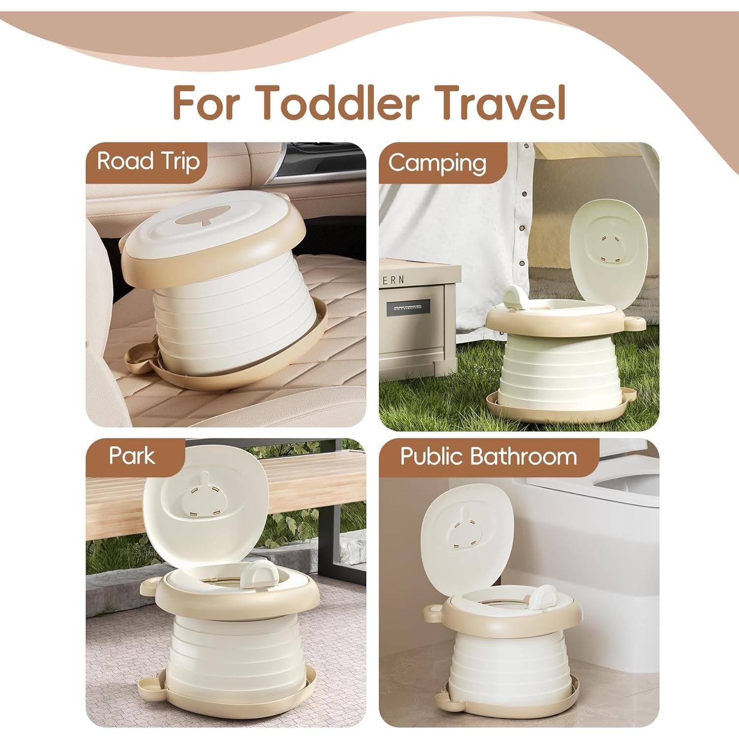 Asiento de Inodoro Plegable AKIMRABY para Niños - Portátil y Ligero