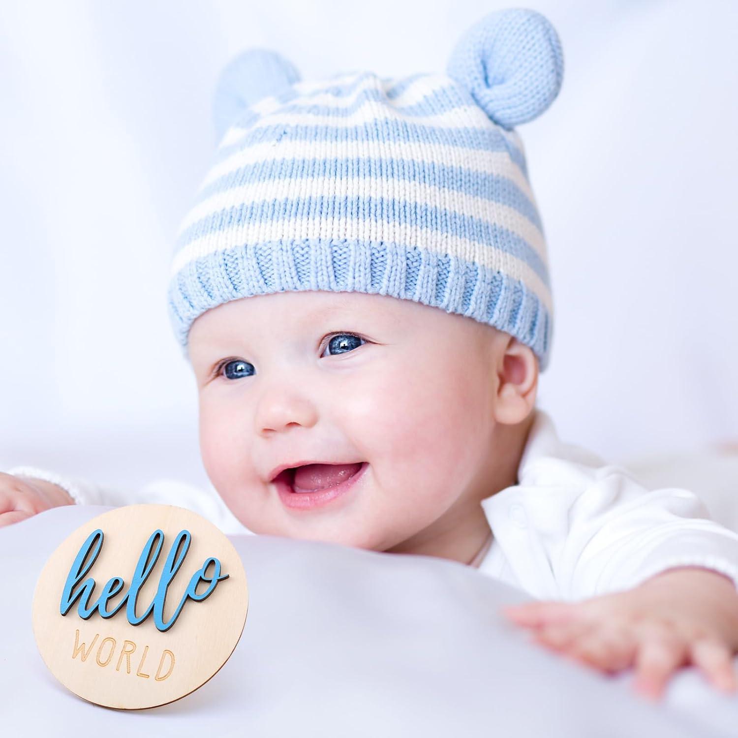 7 Señales de Hitos Mensuales de Madera para Bebés 1-12 Meses