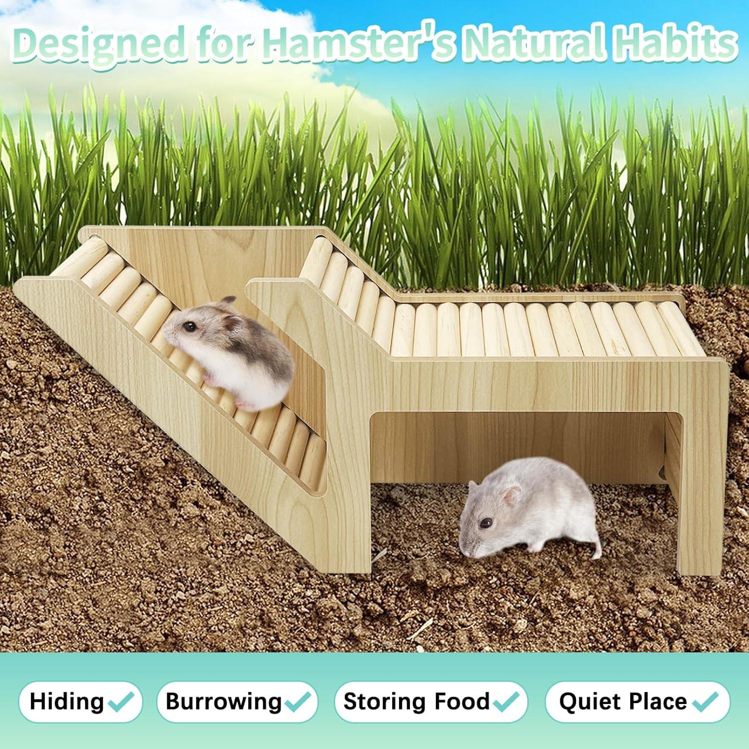 Escalera de Escalada para Hámster PINVNBY - Juguete de Madera