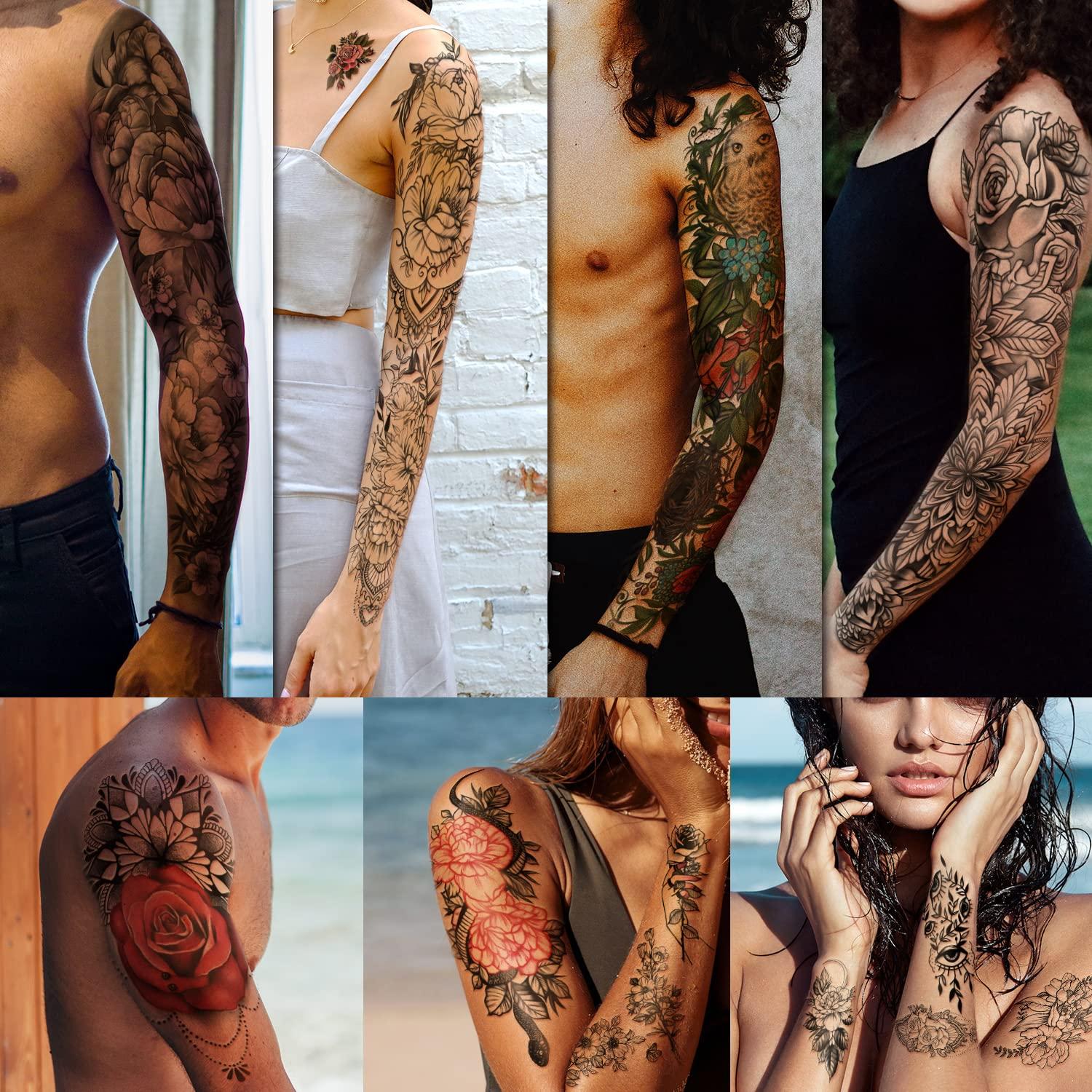 Tatuajes Temporales de Manga Completa Yazhiji 46 Hojas Rosa