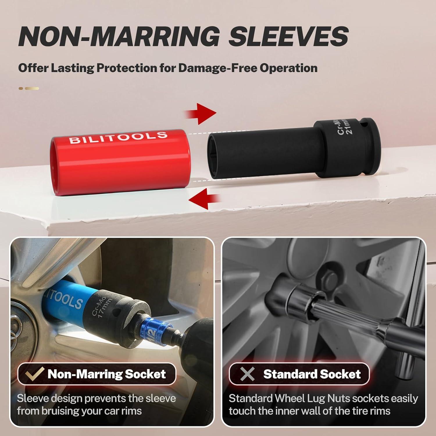 Juego de Enchufes de Tuerca de Impacto BILITOOLS 5 Piezas 15-22mm