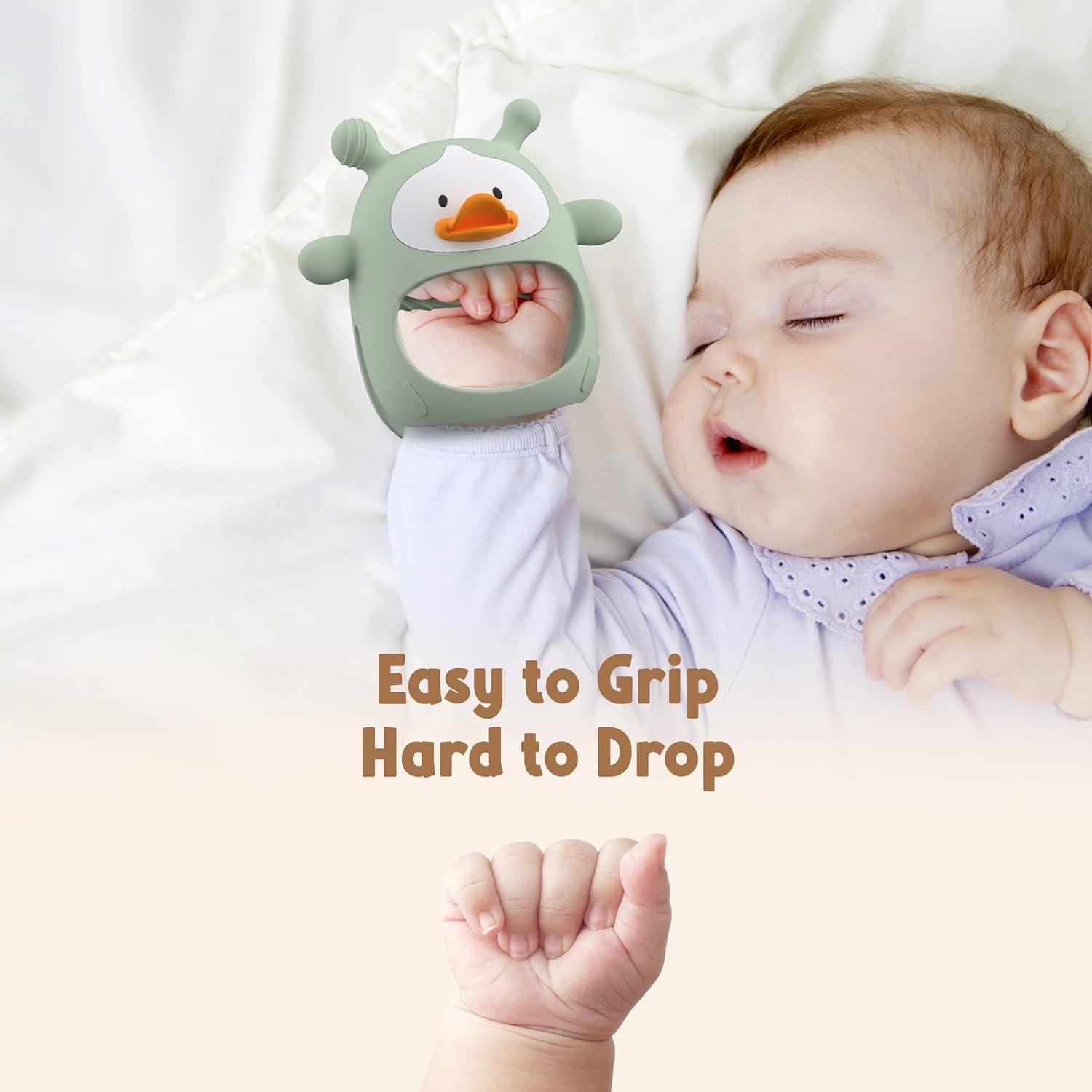 Set de 2 Mitones de Dentición para Bebés Silicona Grado Alimenticio