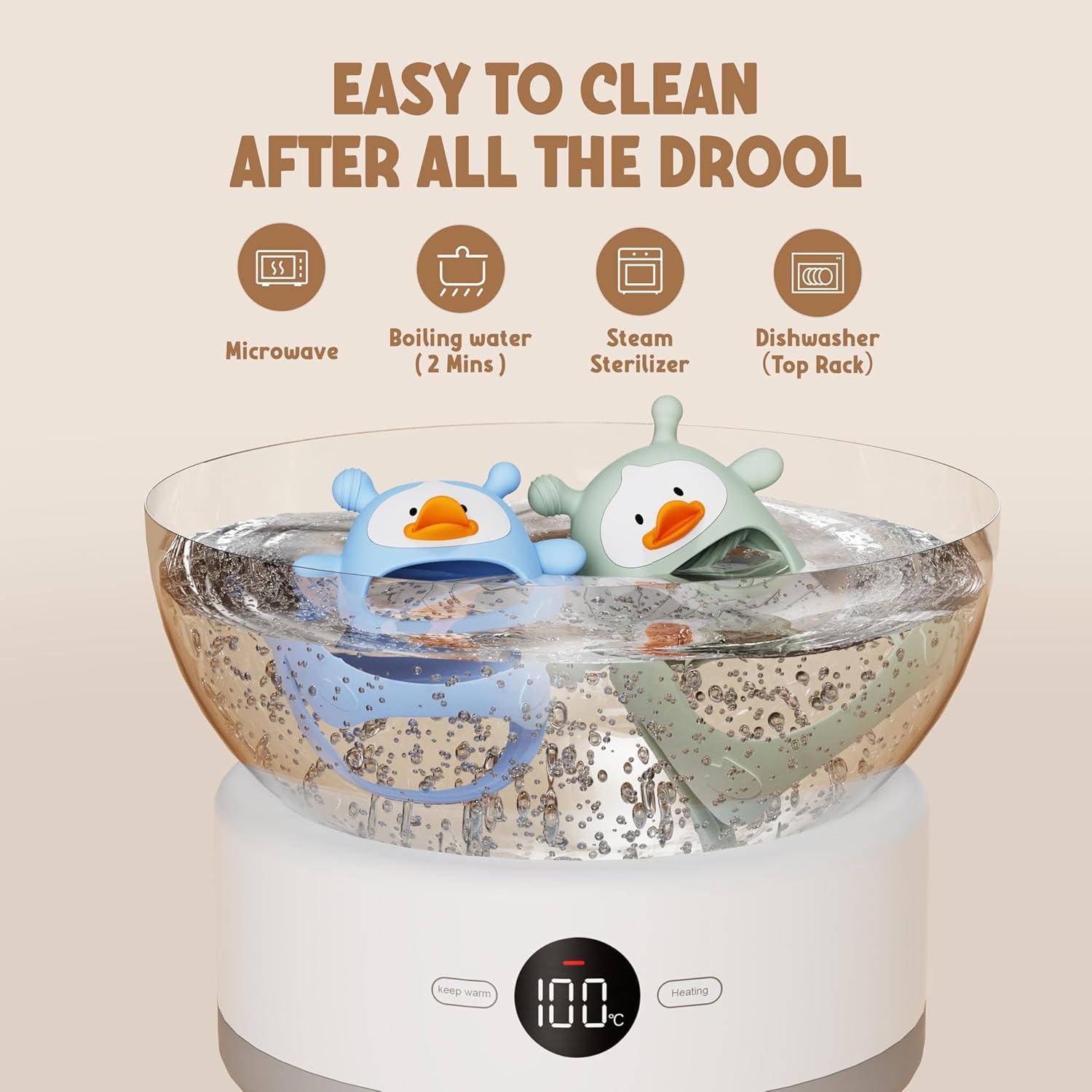 Set de 2 Mitones de Dentición para Bebés Silicona Grado Alimenticio