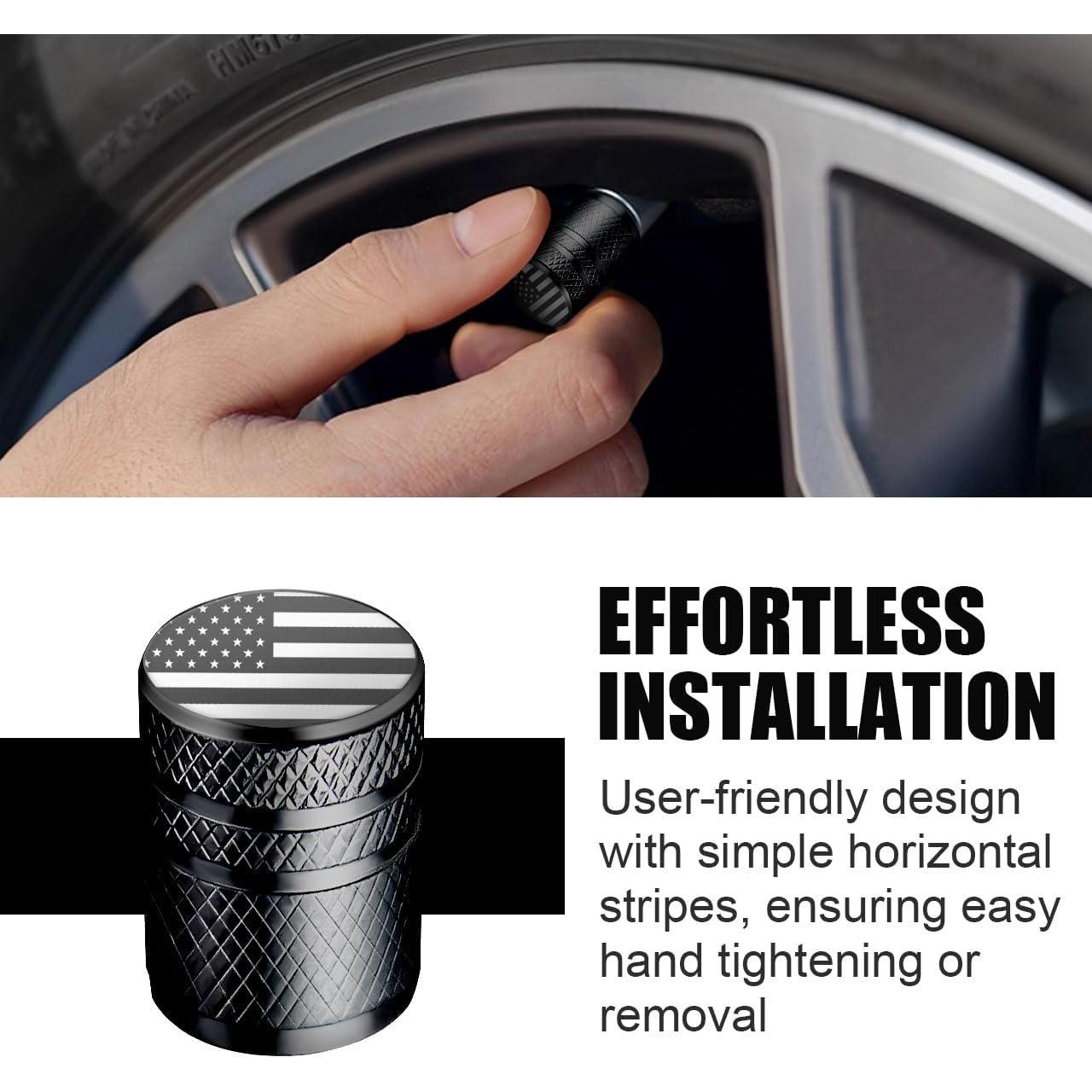 Tapas de Válvula de Neumático BAURATTI - Paquete de 5 - Negro