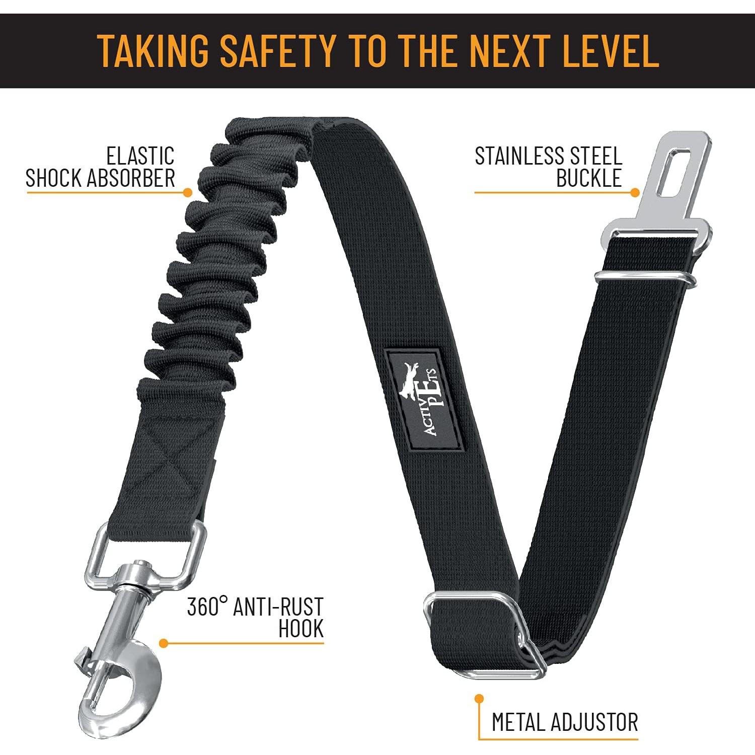 Cinturón de Seguridad para Perros Active Pets, Ajustable 53-78 cm