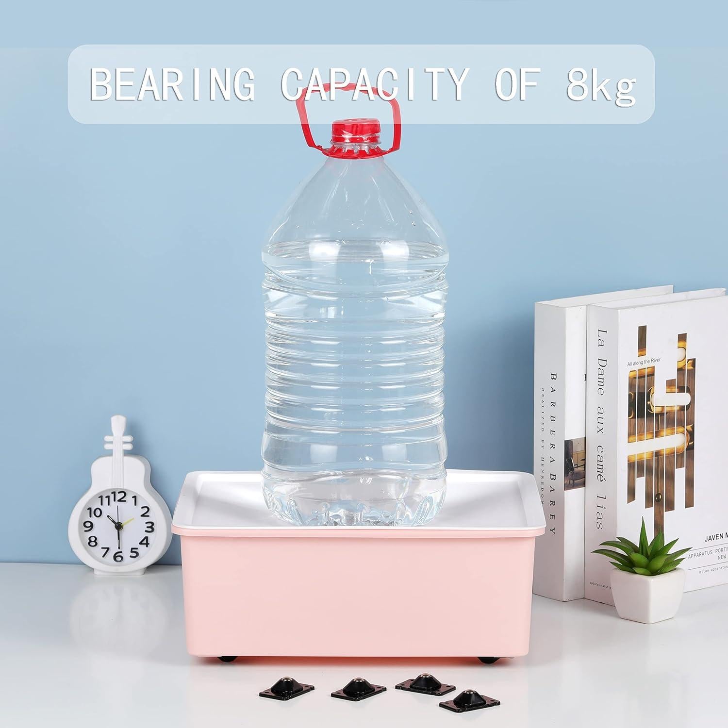 32 Ruedas Autoadhesivas de Acero Inoxidable 360° - Negro