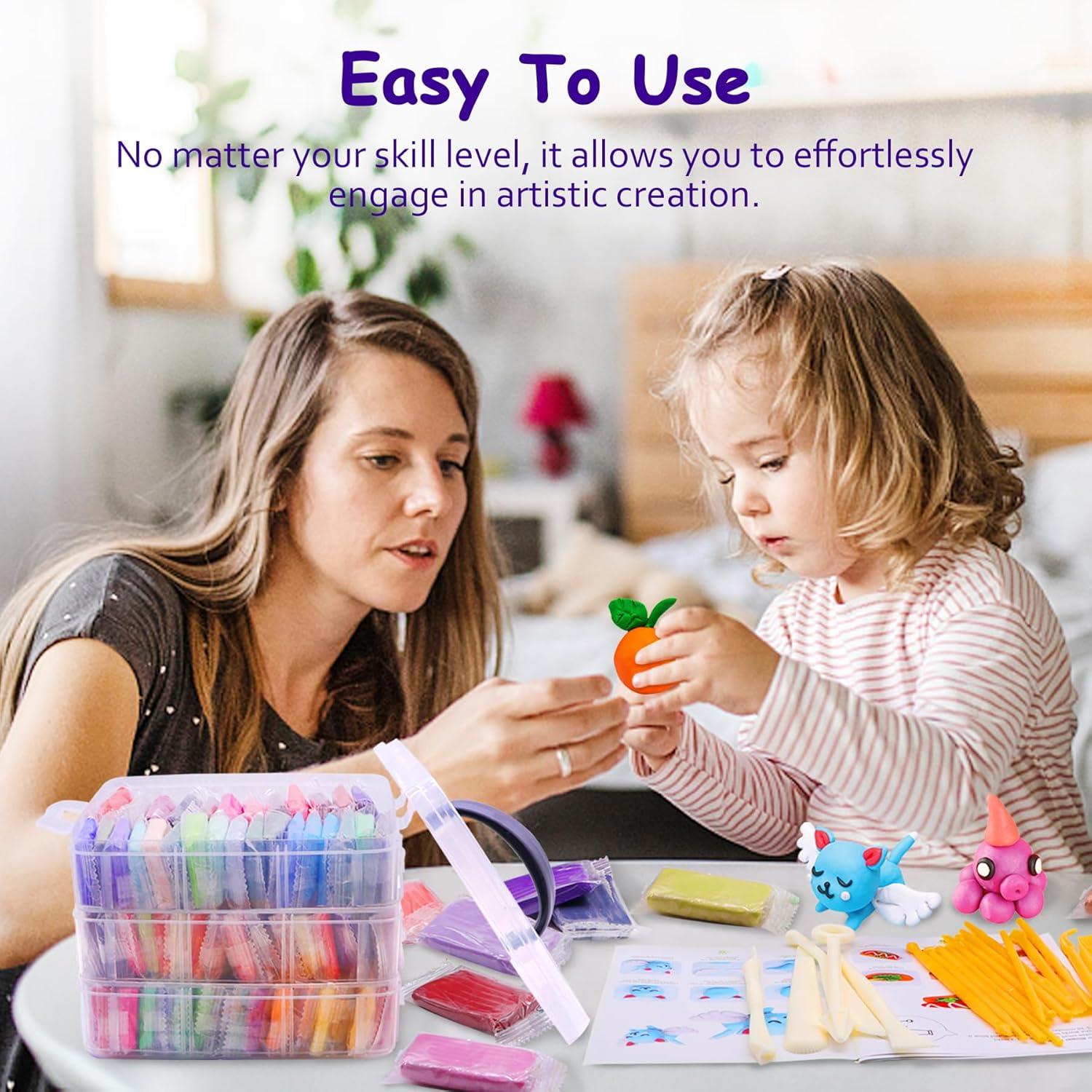 Kit de Arcilla Polimérica PeacePeo 110 Colores No Tóxica 215 Pcs