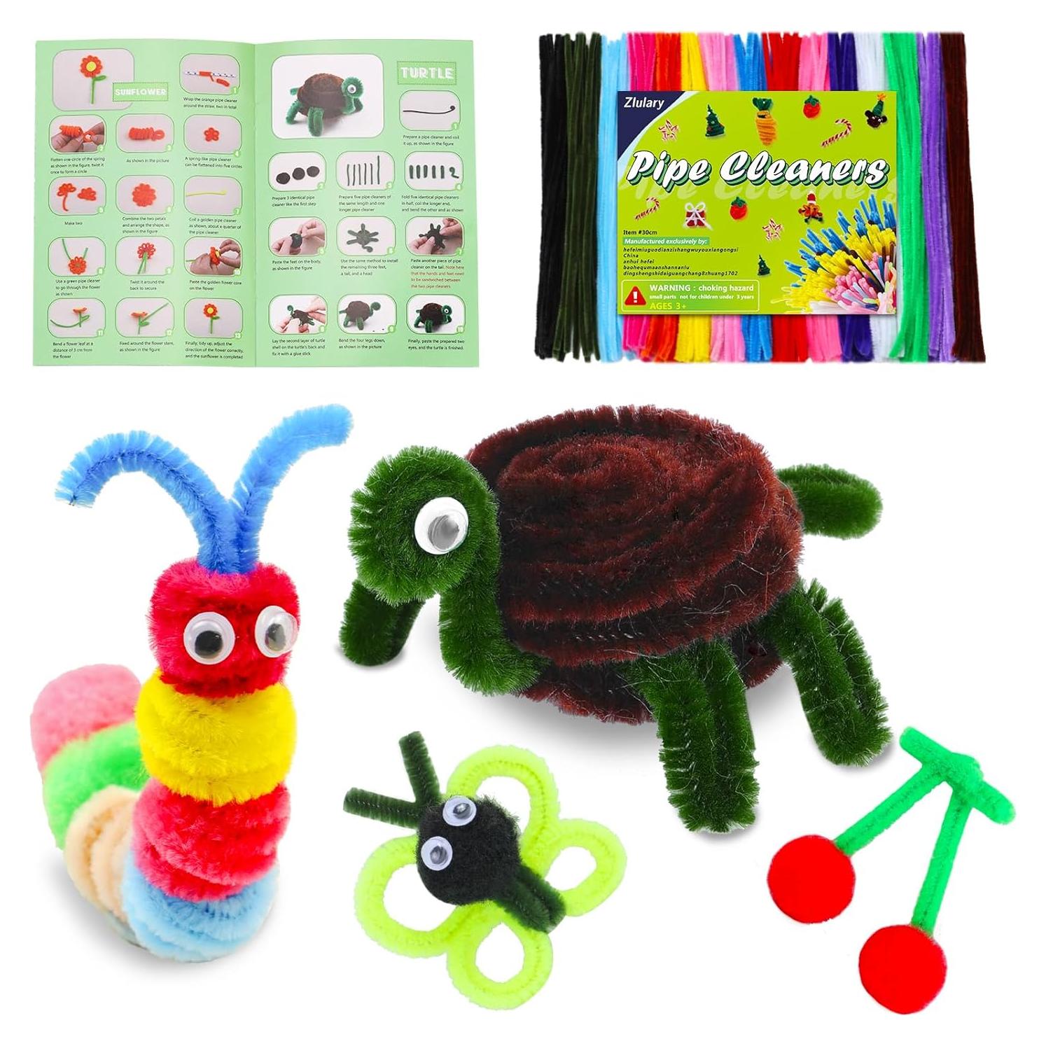 Kit de Manualidades Zlulary - 150 Piezas Limpiadores de Tuberías