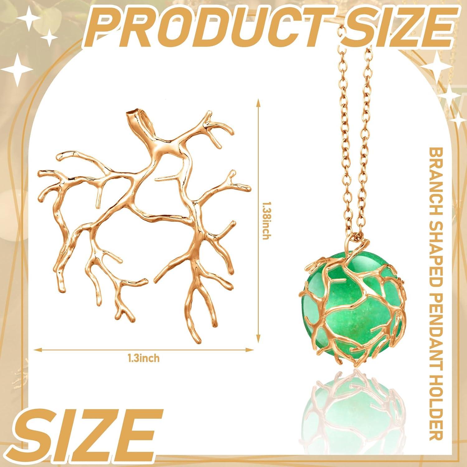 Hicarer 20 Pcs Colgantes de Rama Dorados para Joyería DIY