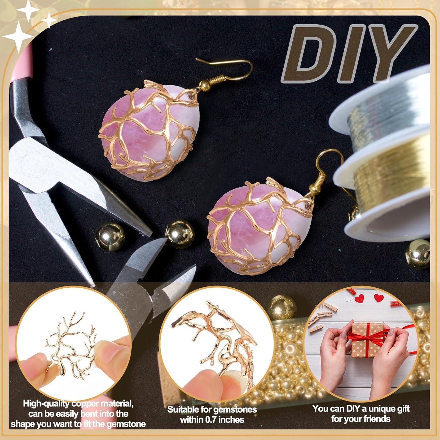 Hicarer 20 Pcs Colgantes de Rama Dorados para Joyería DIY