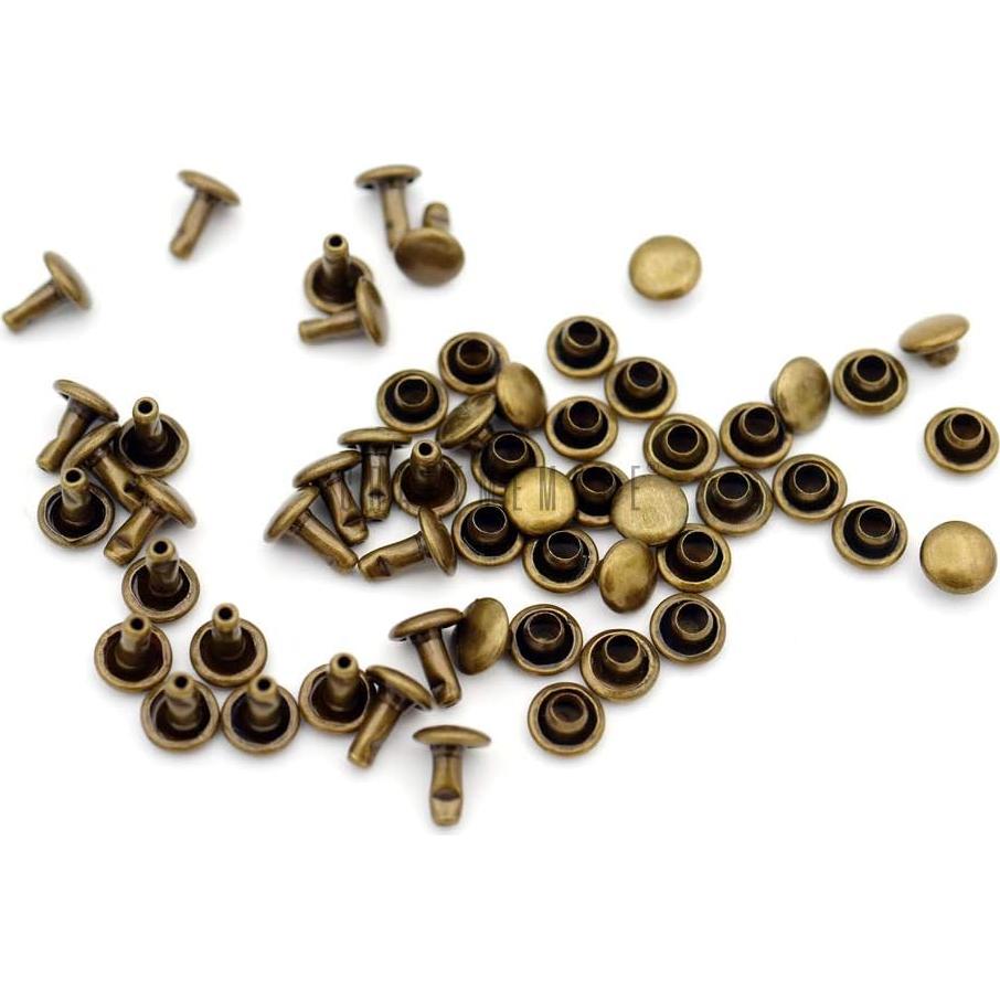 Remaches de Doble Cabeza CRAFTMEMORE 100 Piezas 4mm Latón Antiguo