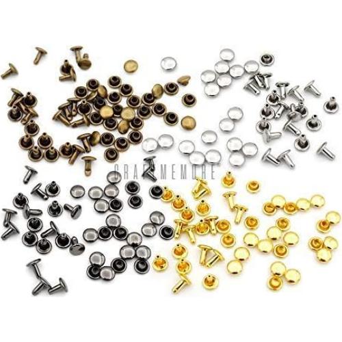Remaches de Doble Cabeza CRAFTMEMORE 100 Piezas 4mm Latón Antiguo