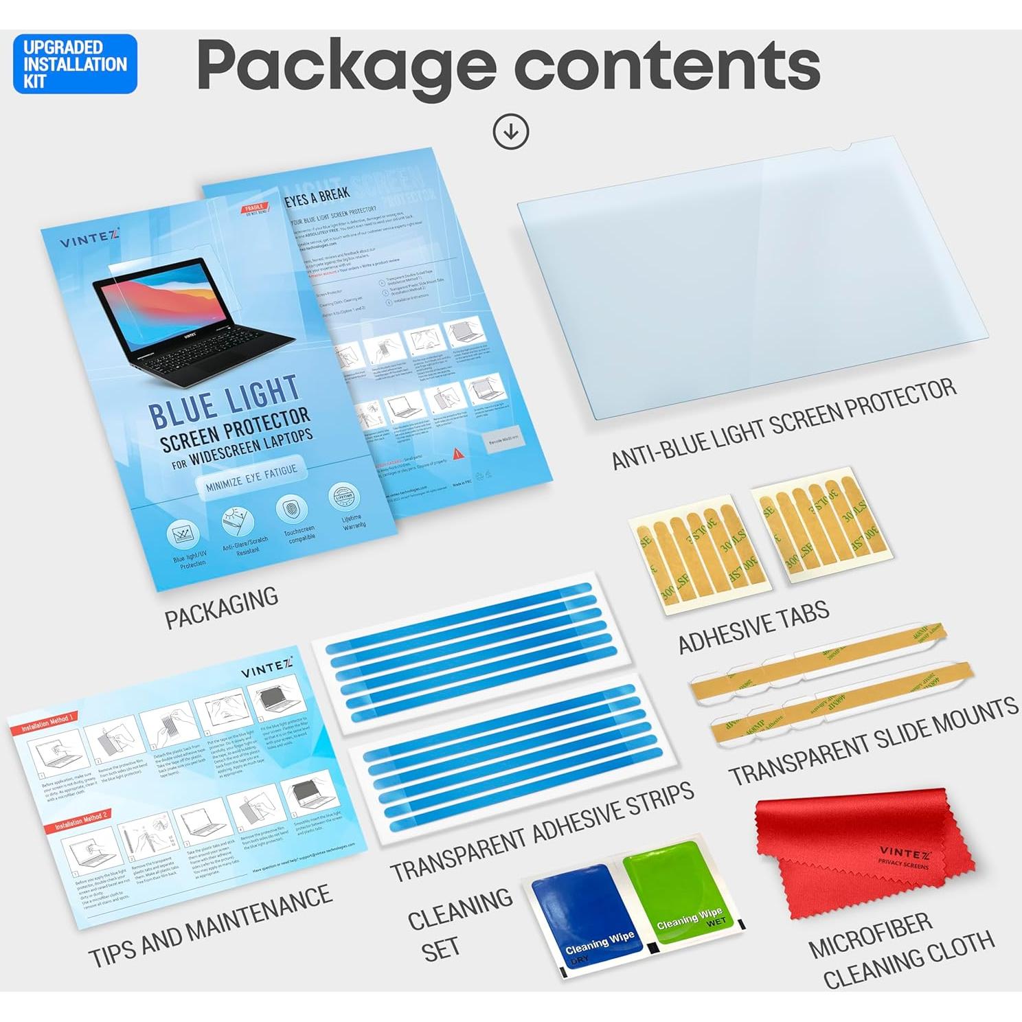 Protector de Pantalla VINTEZ 14" Luz Azul Anti-UV 16:9