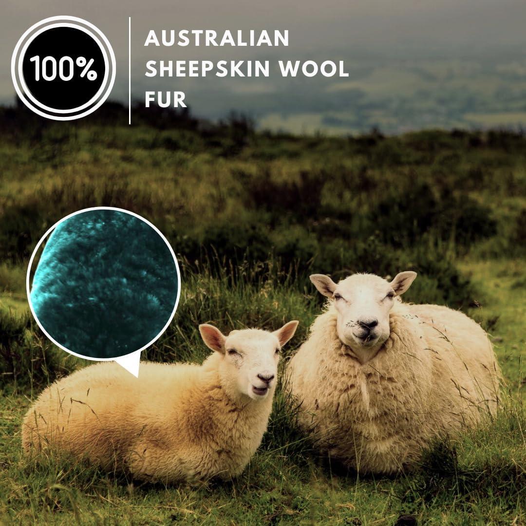 Cubierta de Volante de Lana de Oveja Andalus 36.8-38.1 cm Verde