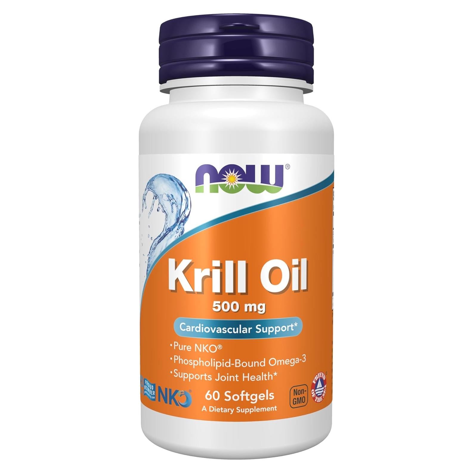 Aceite de Krill NKO NOW Foods 500 mg 60 Gelatinas Blandas