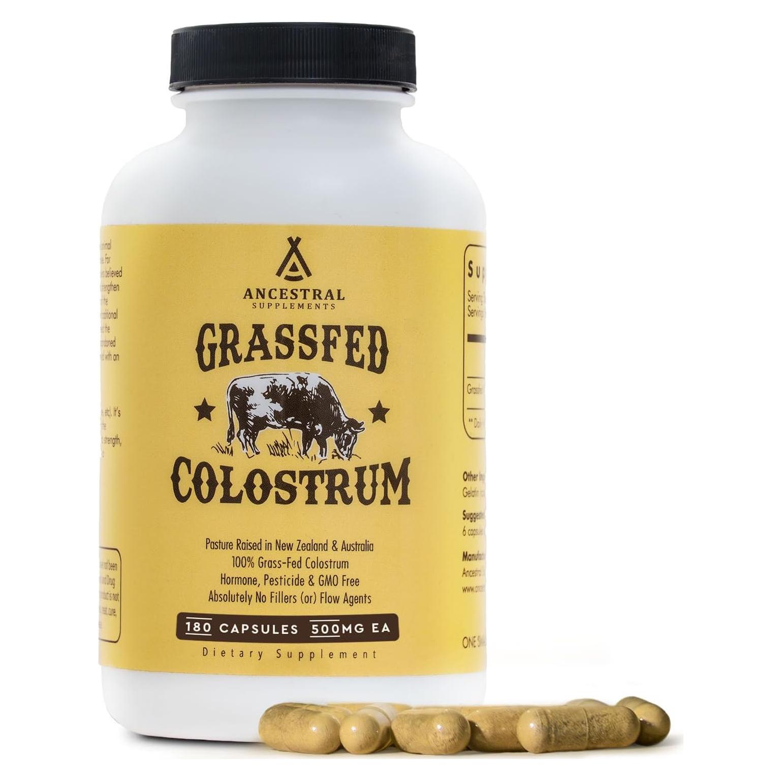 Suplemento de Calostro de Res Ancestral 3000 mg 180 Cápsulas