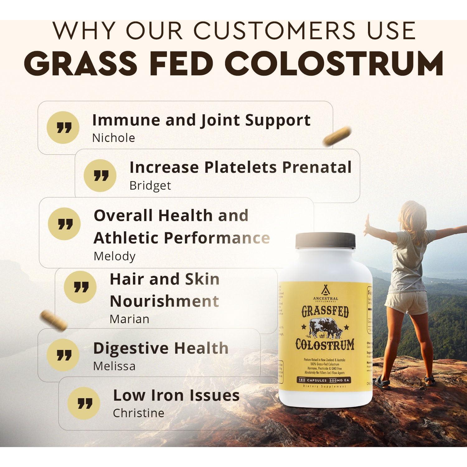 Suplemento de Calostro de Res Ancestral 3000 mg 180 Cápsulas