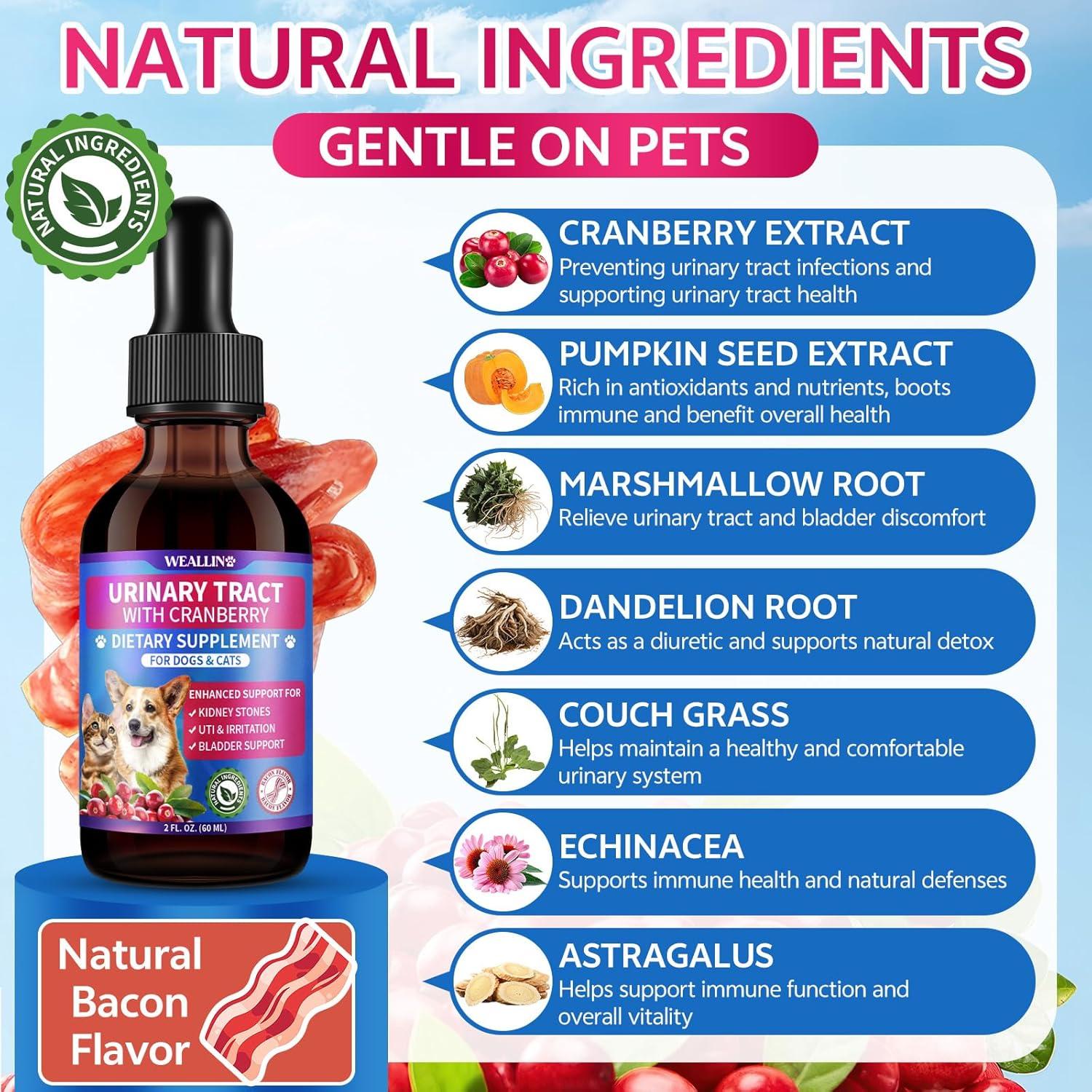 Suplemento Urinario Natural WEALLIN para Gatos y Perros 30ml