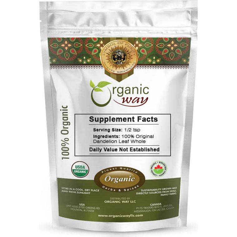 Hoja de Diente de León Orgánica Entera 454g - Organic Way