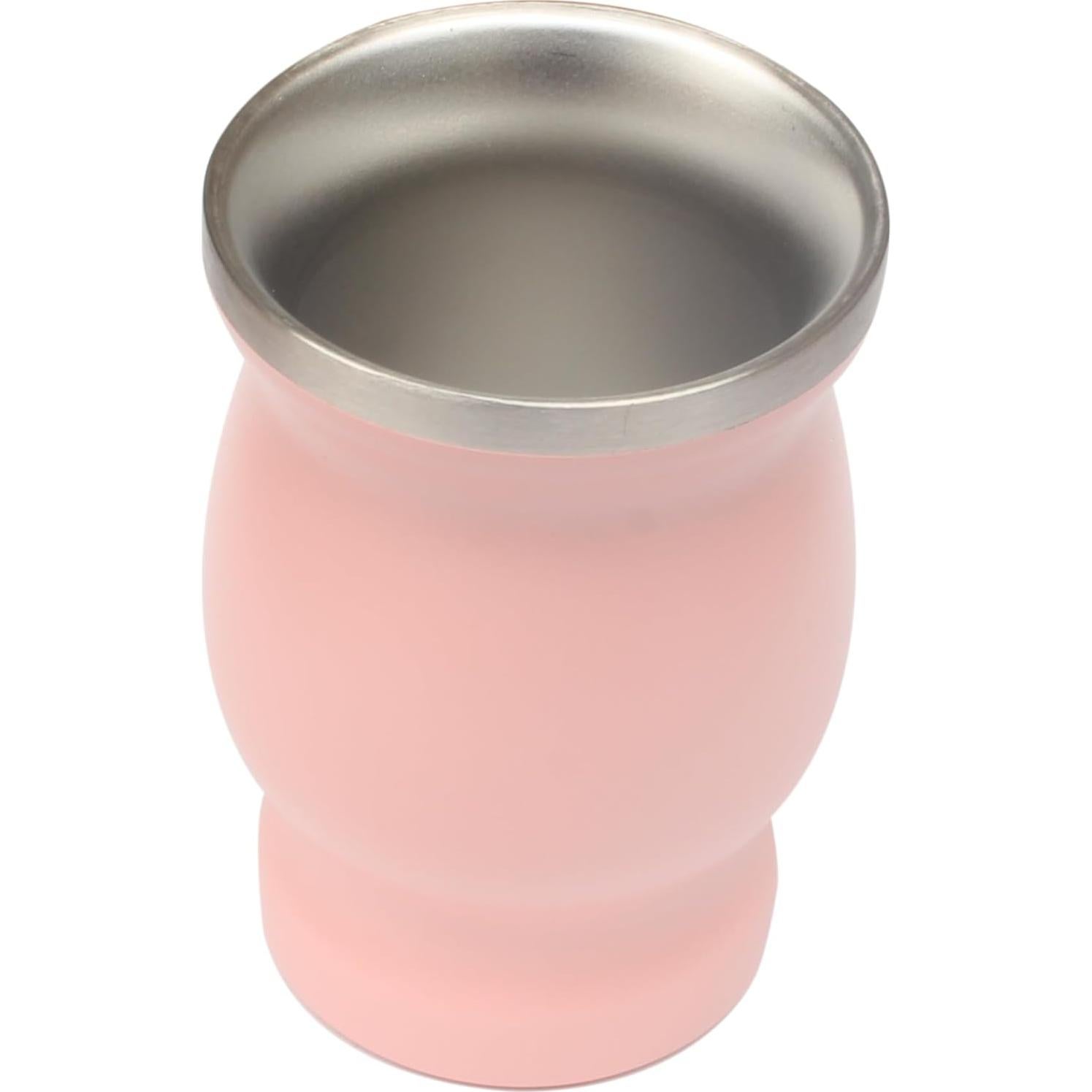 Taza de Yerba Mate Beruth 8oz Acero Inoxidable Rosa Melocotón