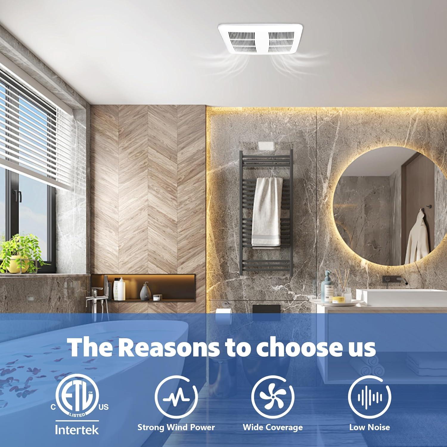 Ventilador Extractor de Baño Awoco 90 CFM Silencioso 0.8 Sone