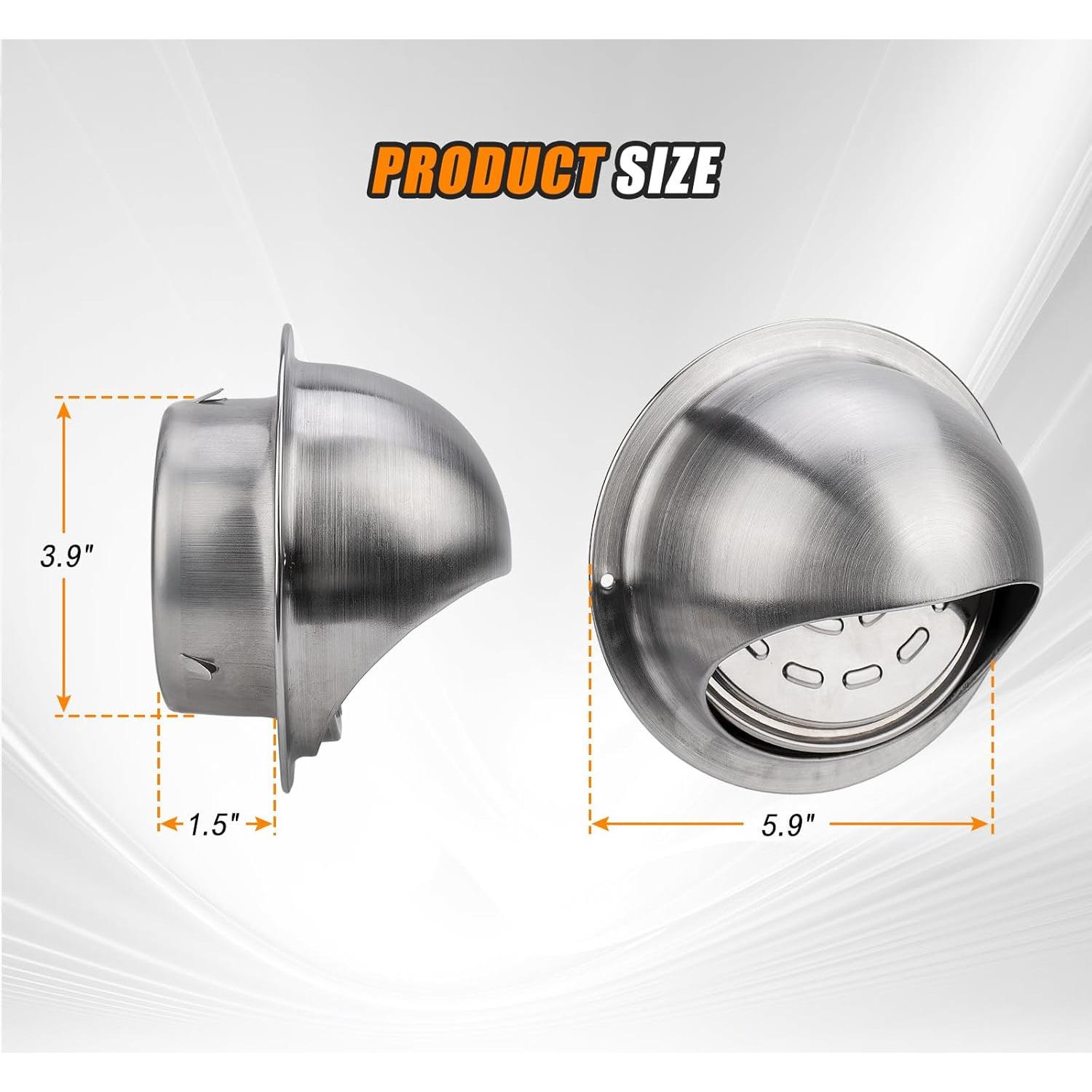 Cubierta de Ventilación de Secadora Matework 4" Acero Inoxidable