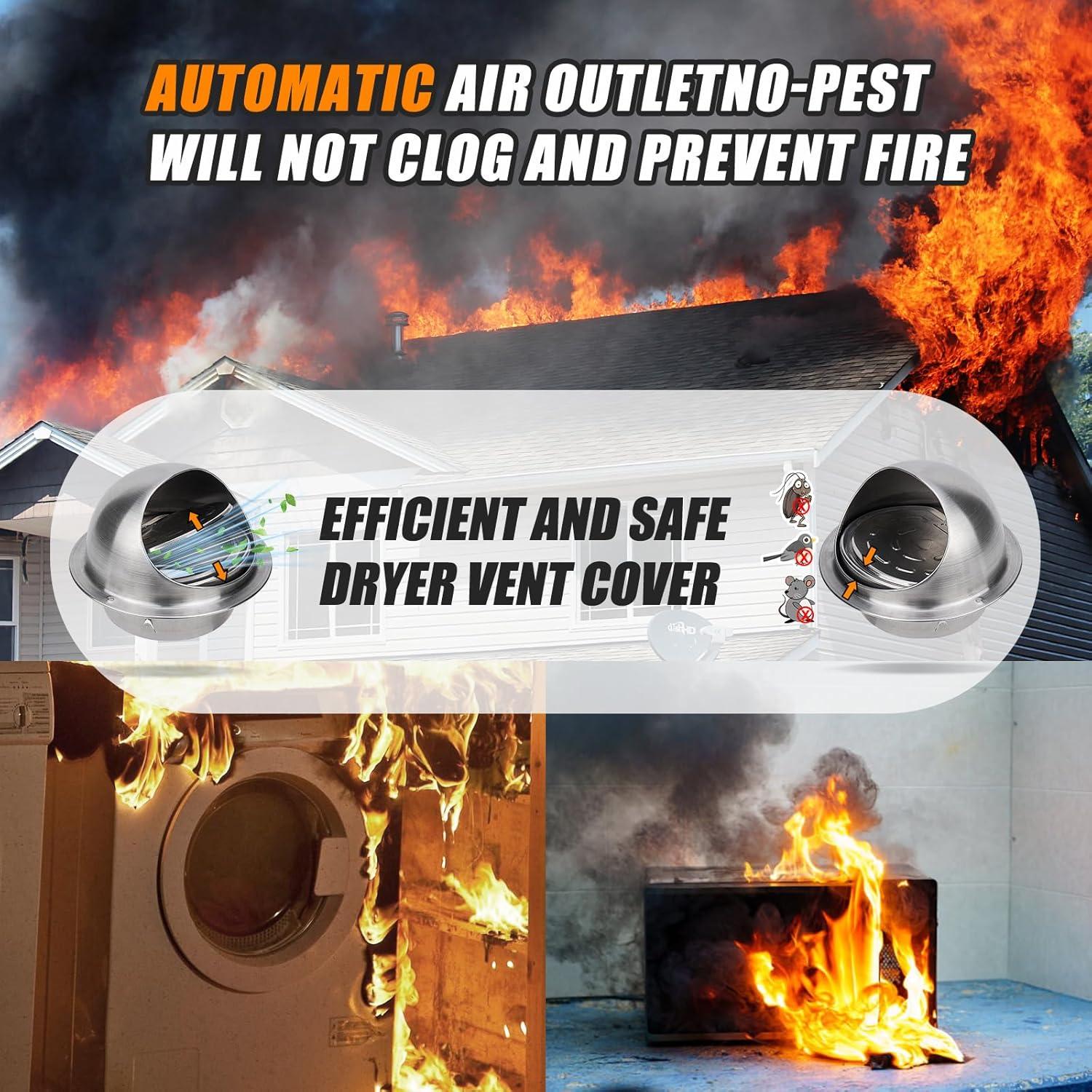 Cubierta de Ventilación de Secadora Matework 4" Acero Inoxidable