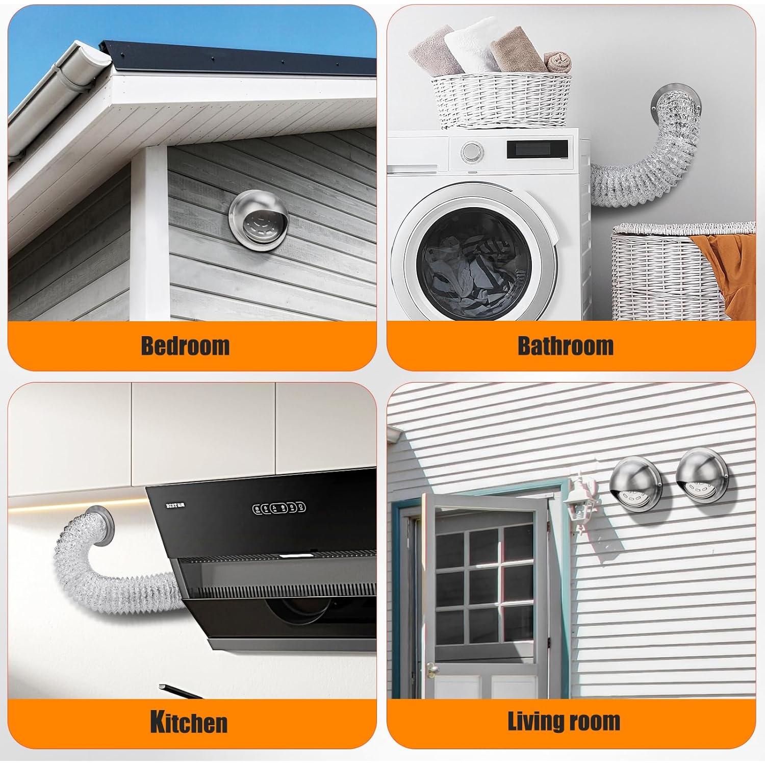 Cubierta de Ventilación de Secadora Matework 4" Acero Inoxidable