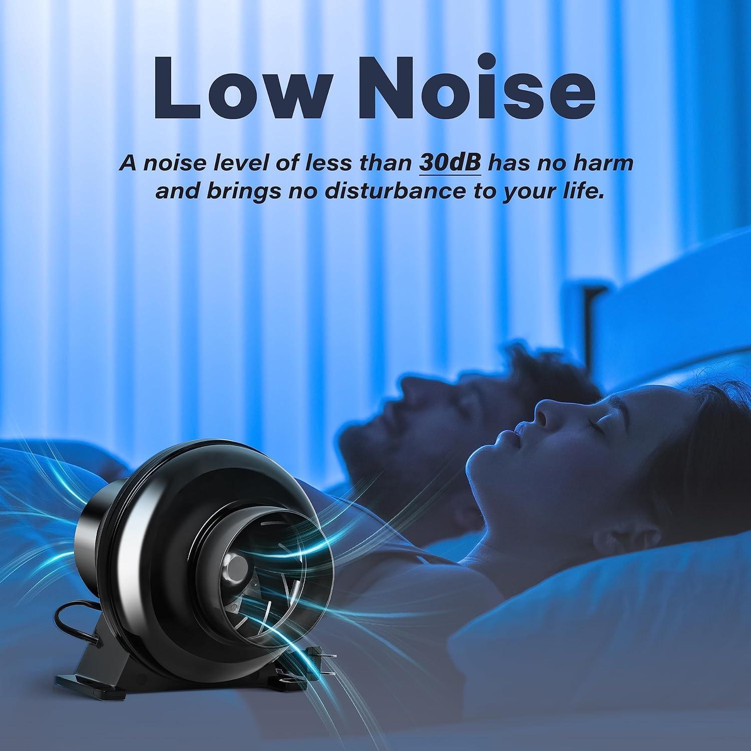 Ventilador de Conducto Inline Simple Deluxe 4" 195 CFM Negro