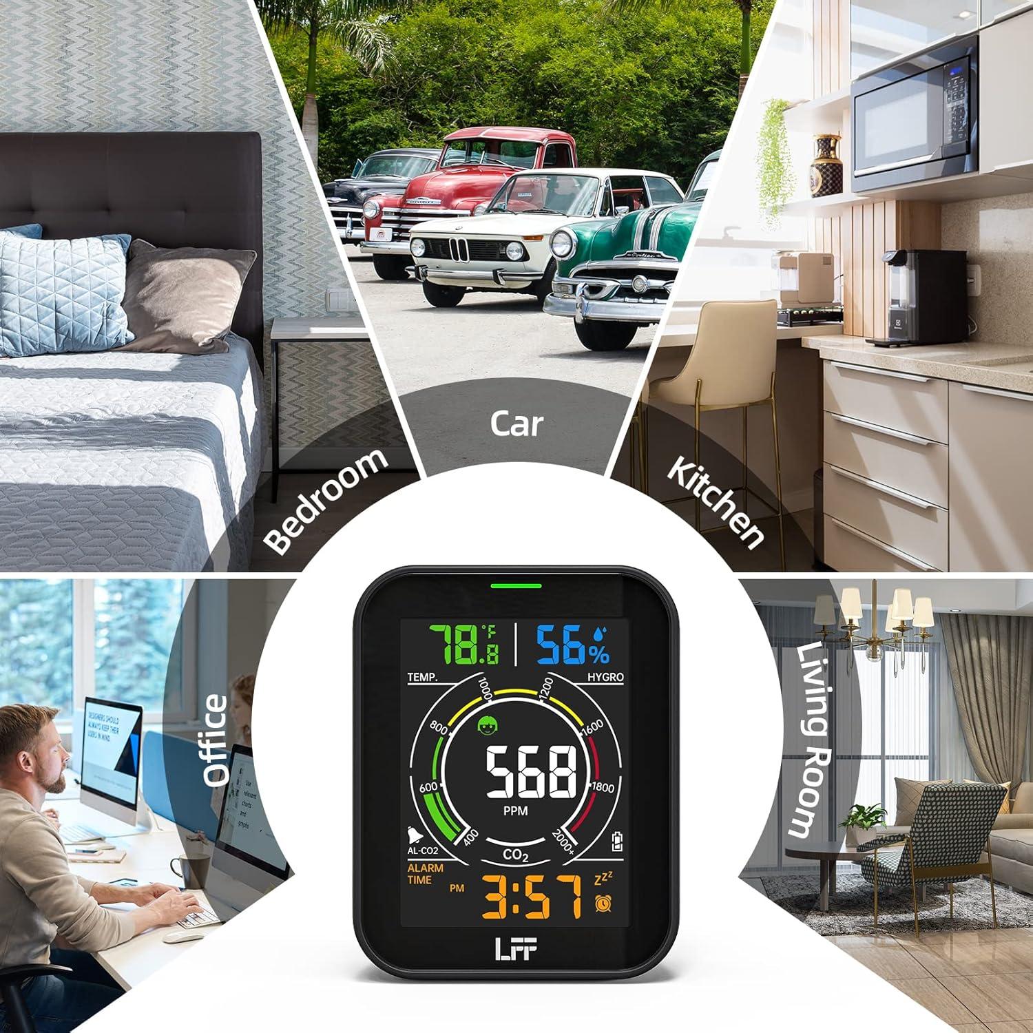 Detector de CO2 LFF LAQ962, Monitor de Calidad del Aire 4"