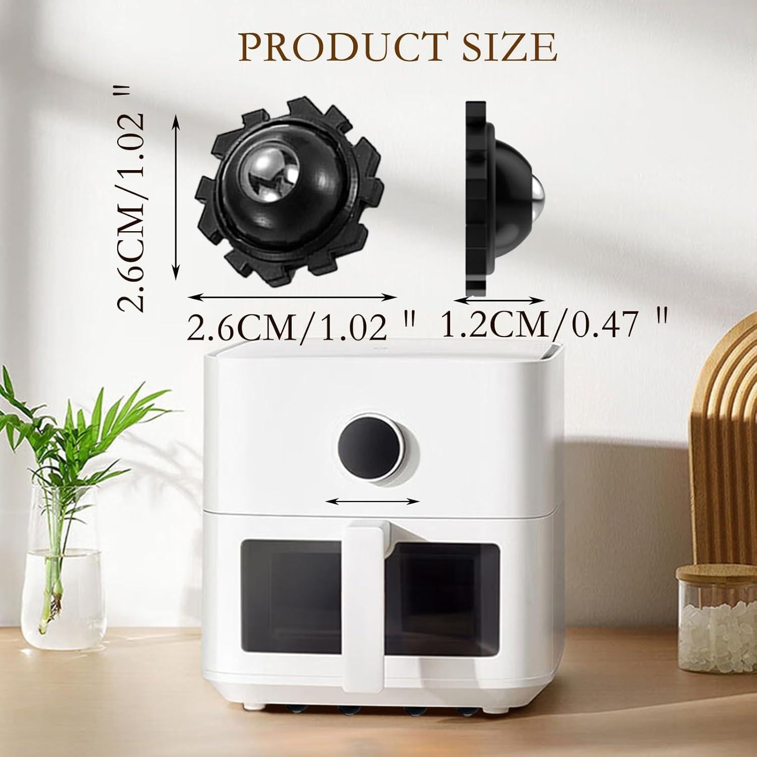 Ruedas Mini Autoadhesivas ZEMINIOR 2.5cm 360° para Muebles