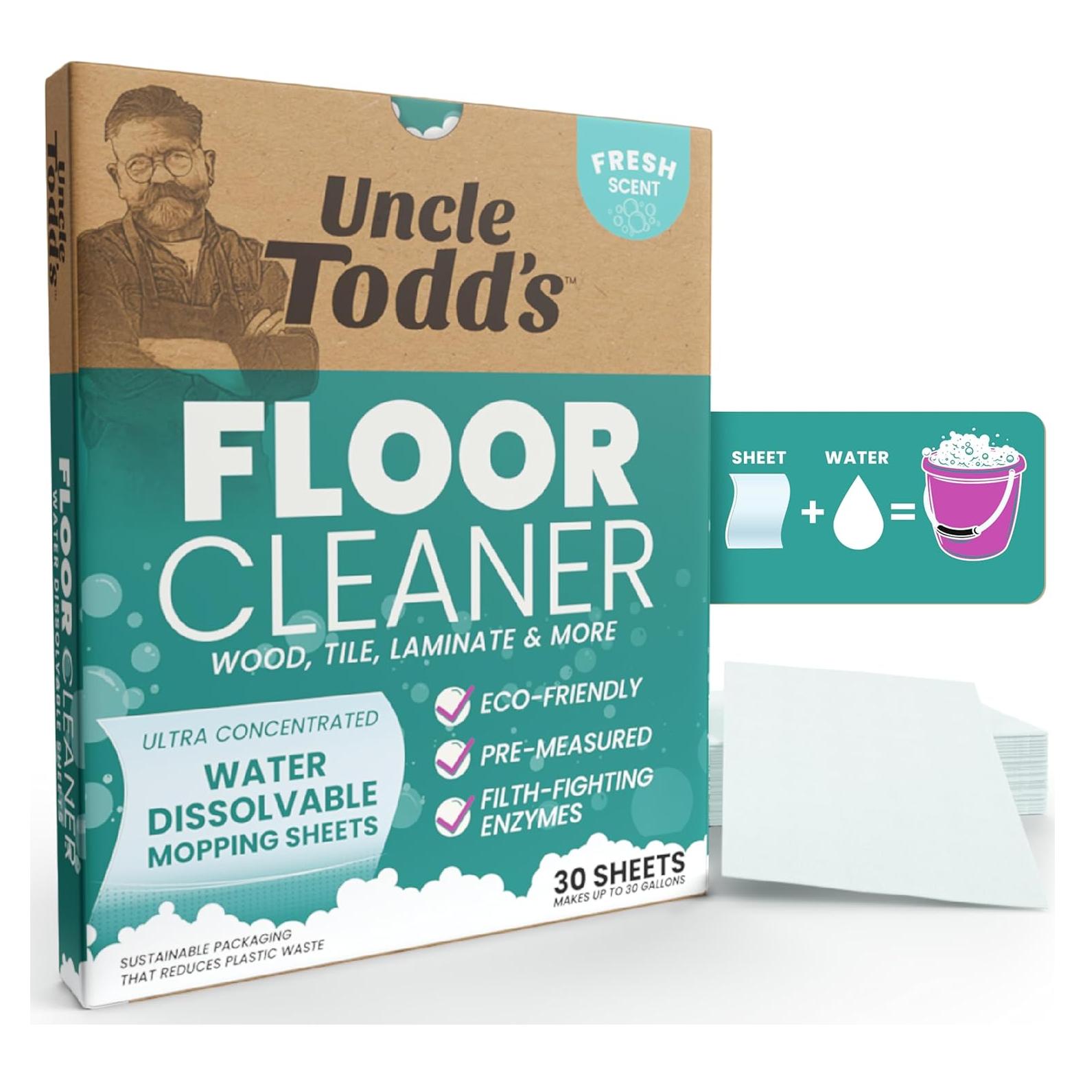 Limpiador de Suelos Ultra Concentrado Uncle Todd - 30 Hojas Ecológicas